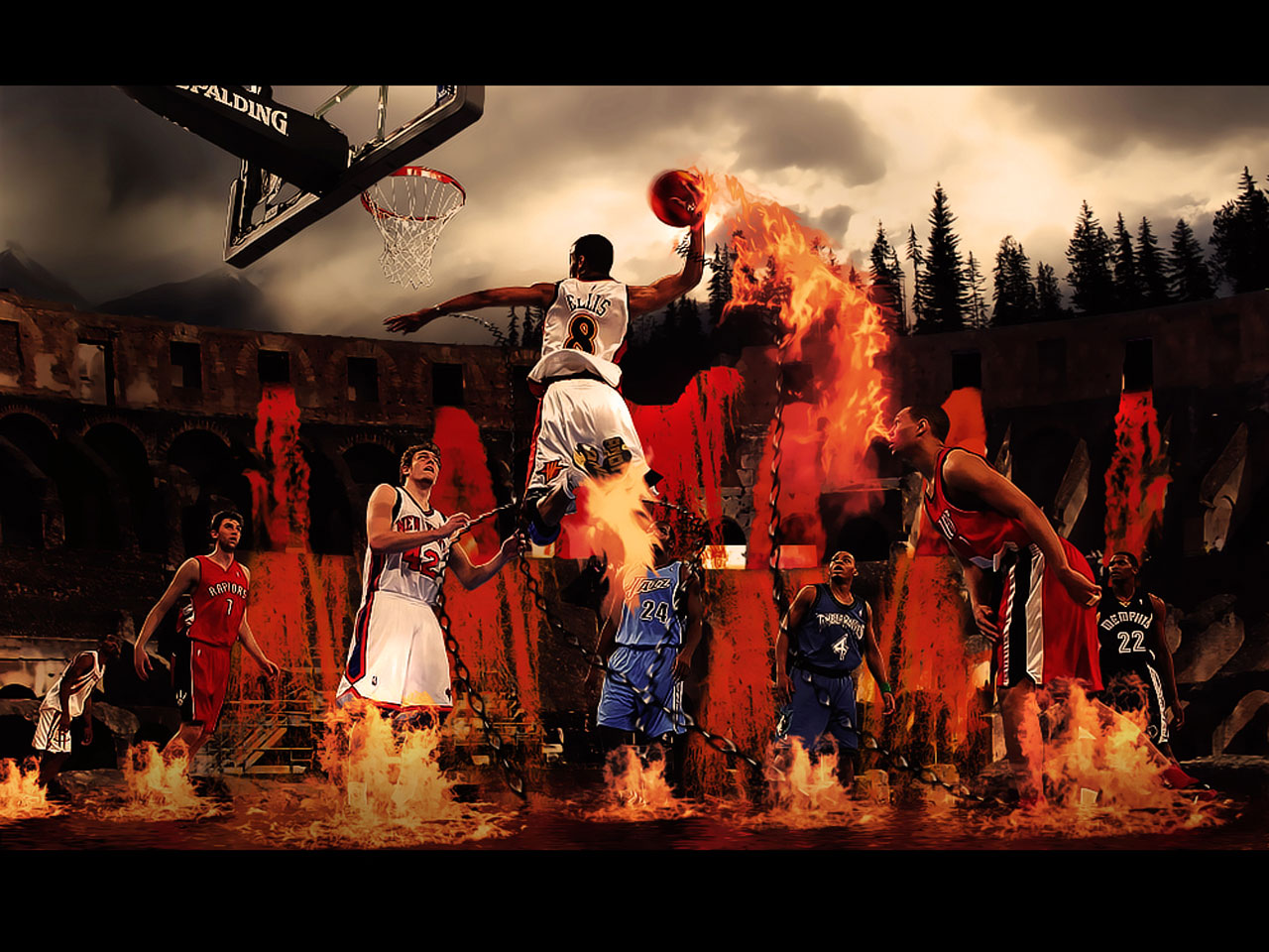 Flaming Basketball Wallpapers