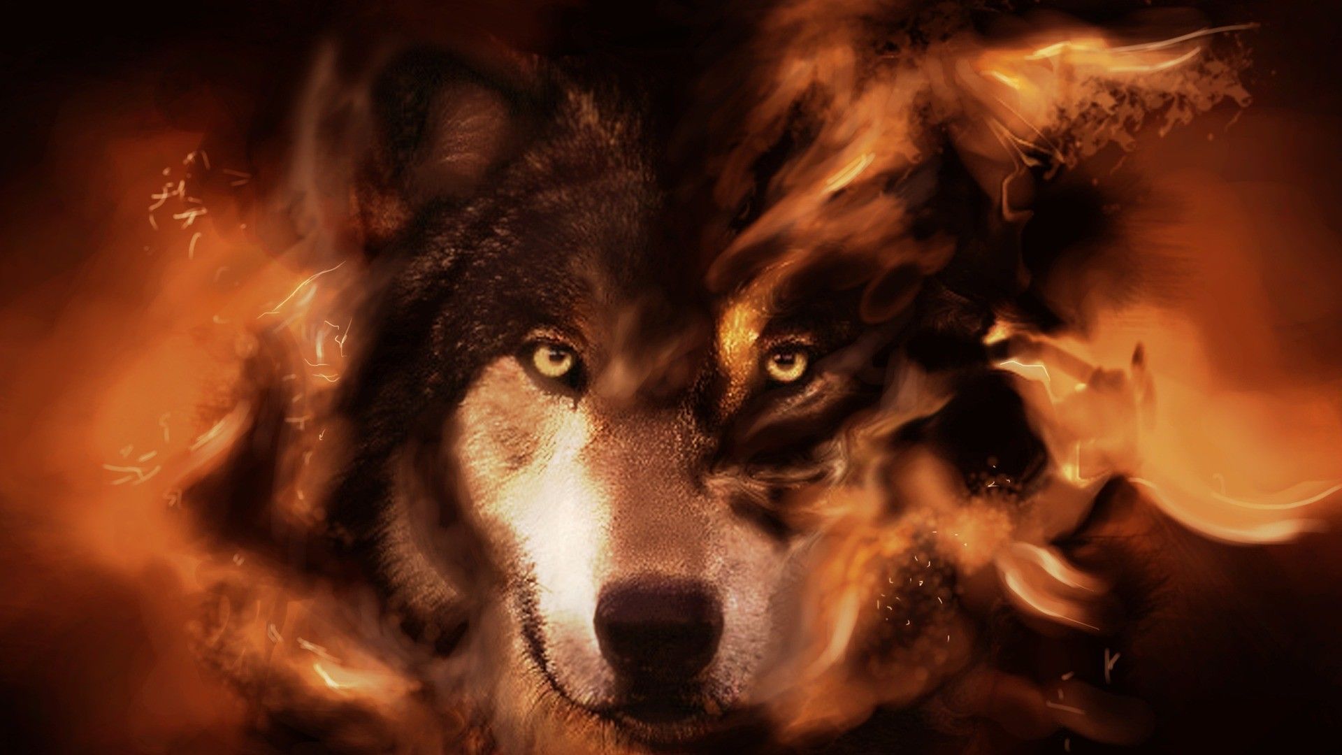 Flaming Wolf Wallpapers