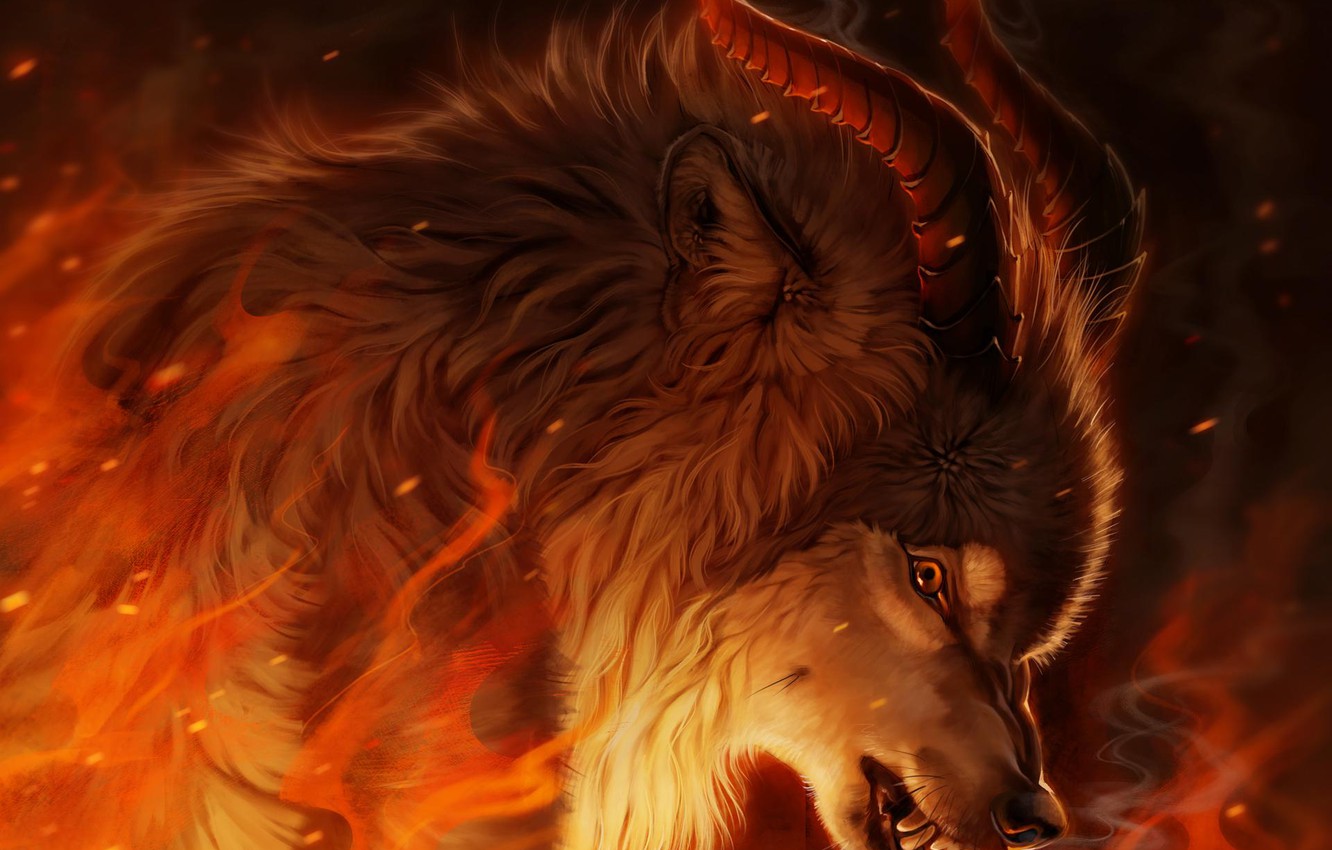 Flaming Wolf Wallpapers