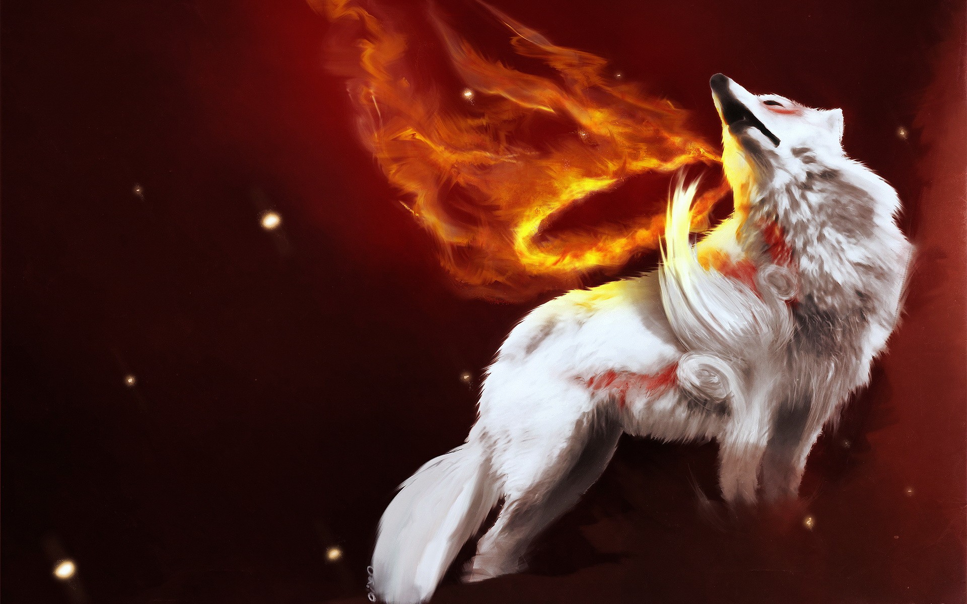 Flaming Wolf Wallpapers