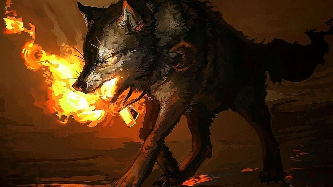 Flaming Wolf Wallpapers