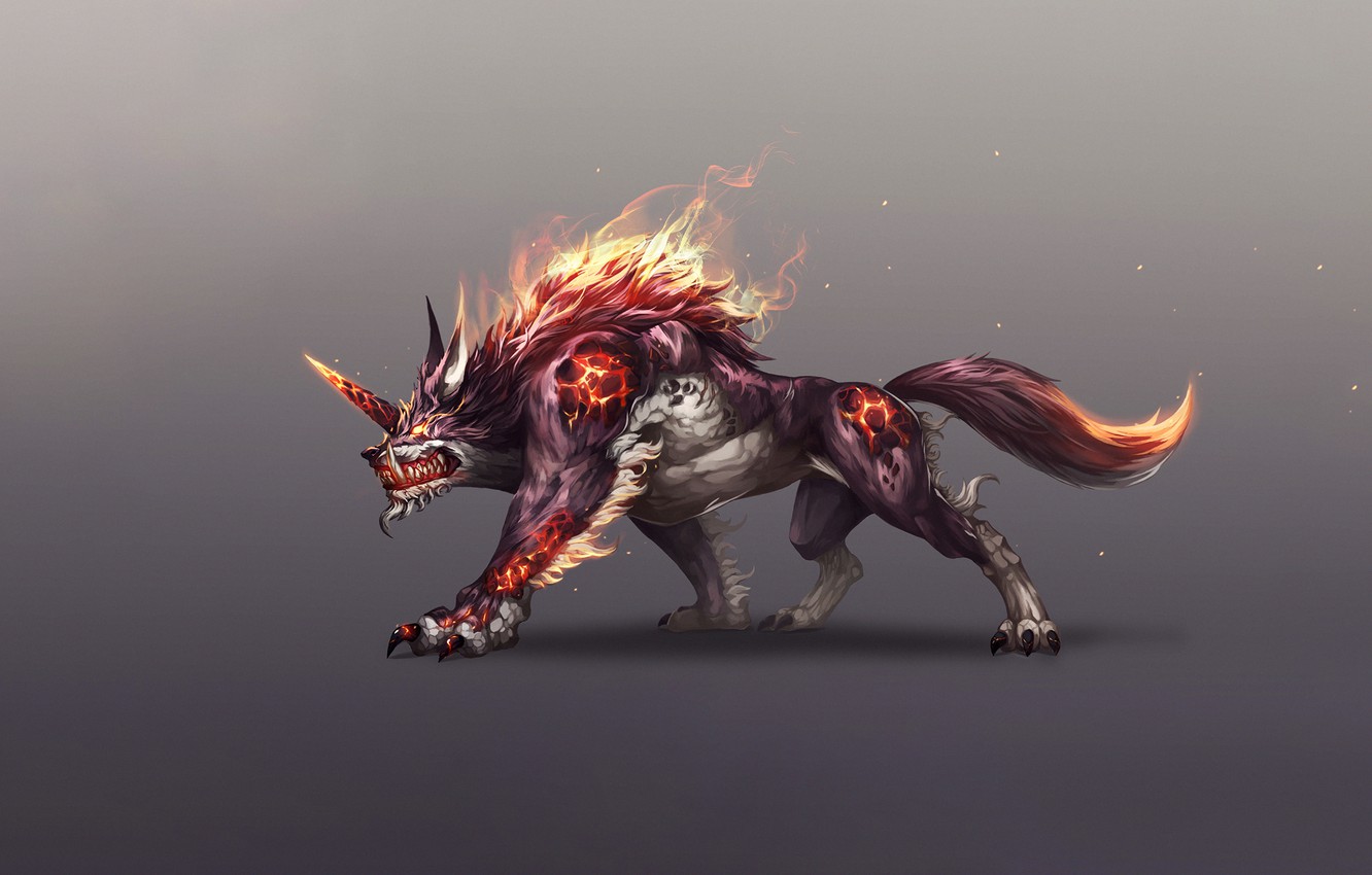 Flaming Wolf Wallpapers