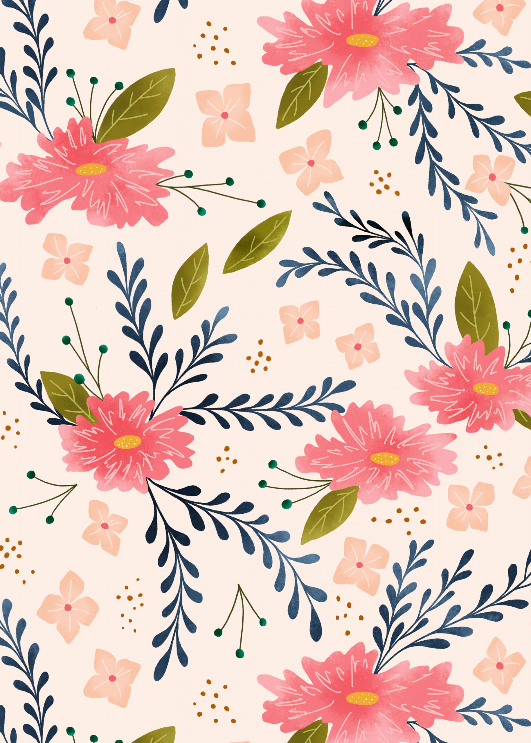 Floral Background Phone