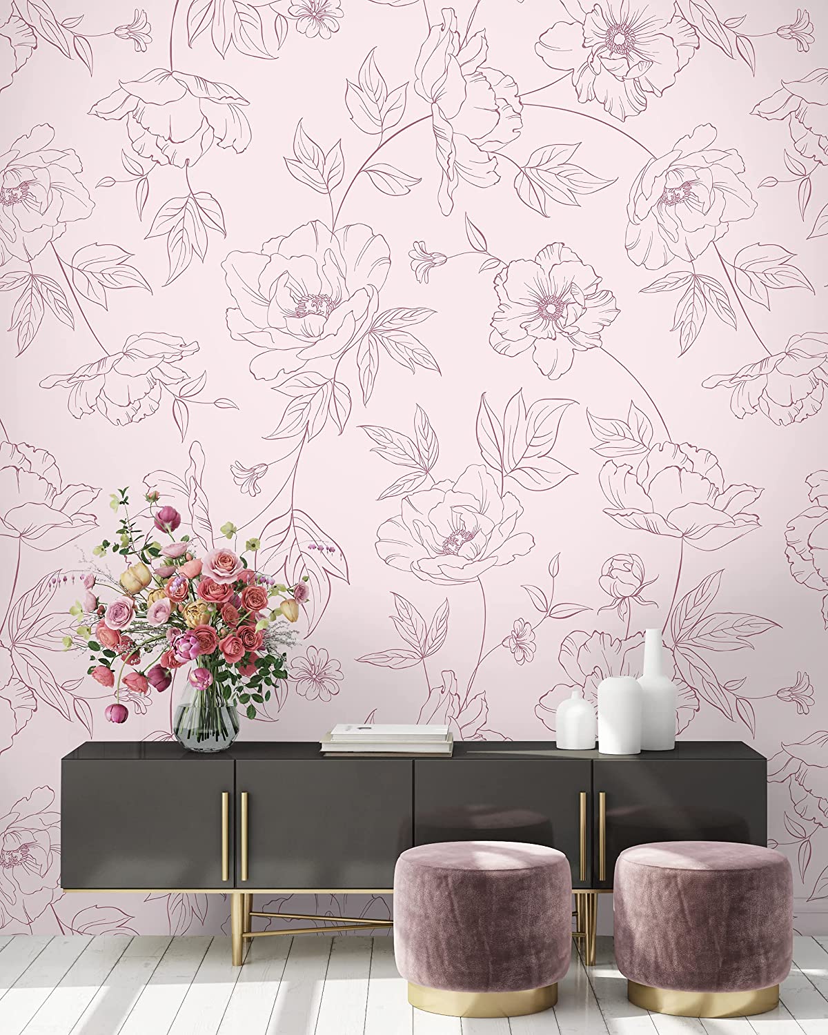 Floral Metallic Wallpapers