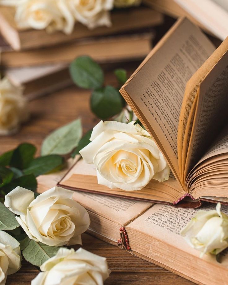Flowers And Books Wallpapers