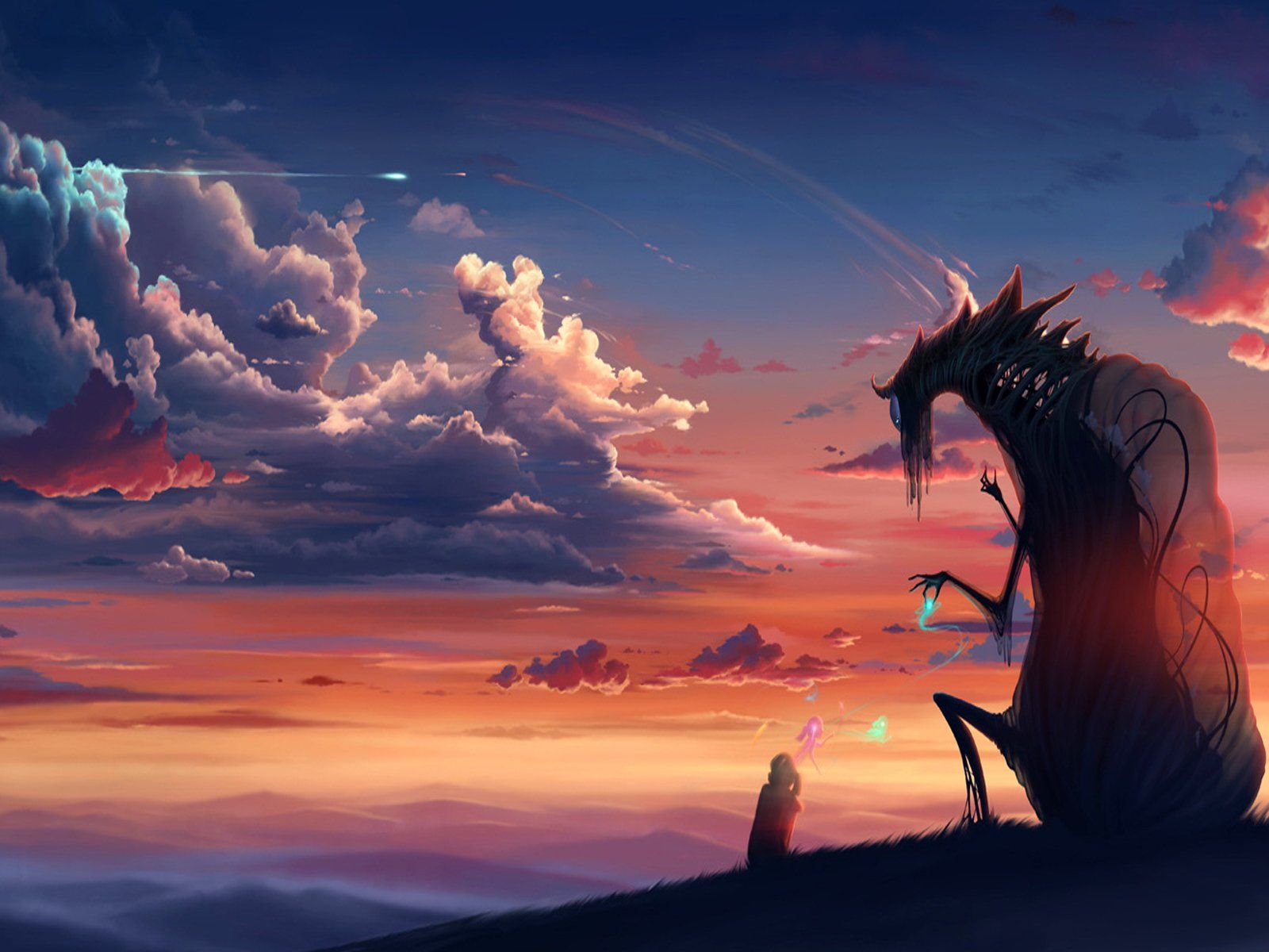 Flying Dragon Over Colorful Cloud Wallpapers