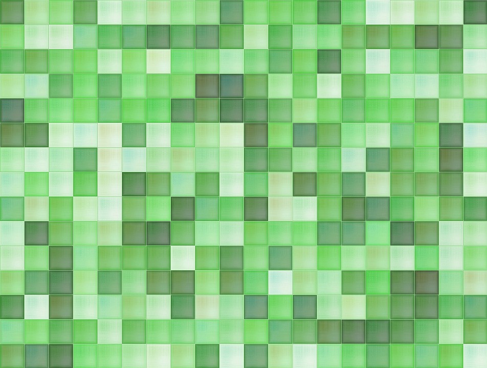 Flying Green Square Pattern Wallpapers