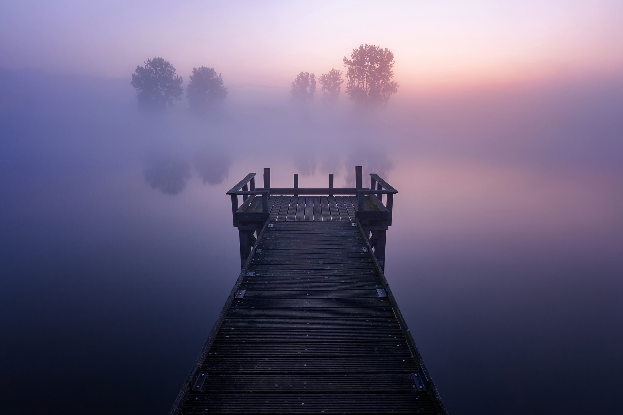 Fog Over Lake Wallpapers