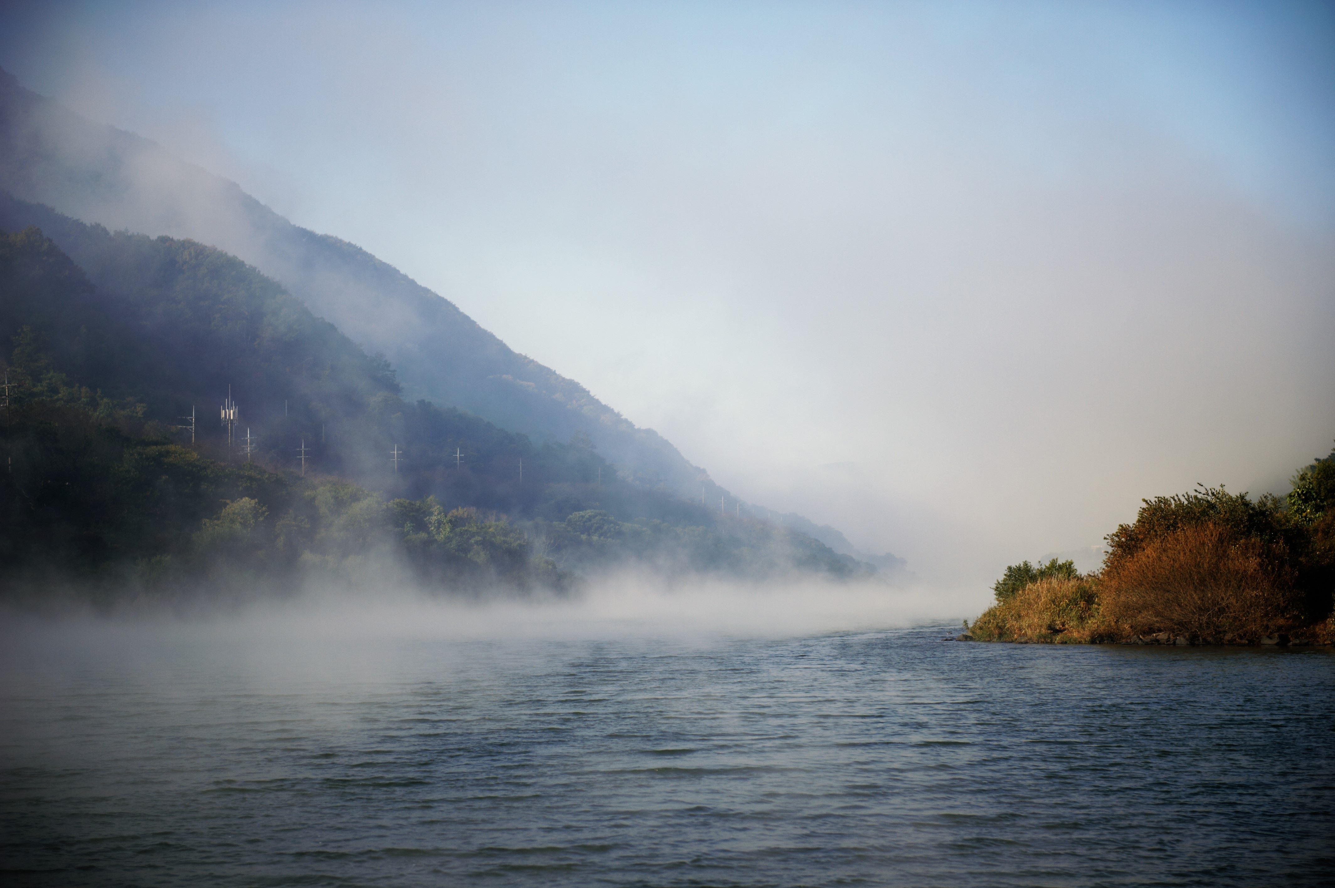 Fog Over Lake Wallpapers