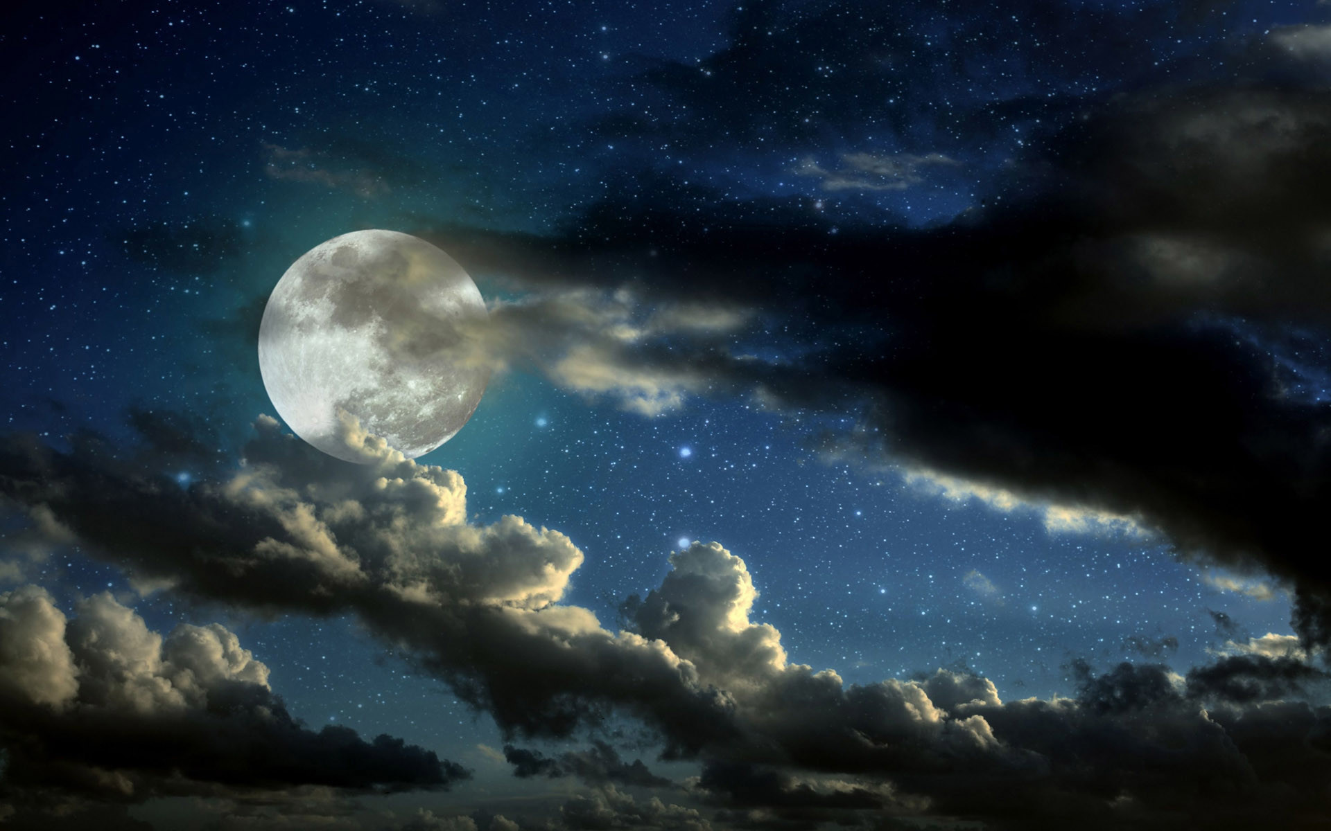 Foggy Night Moon Wallpapers