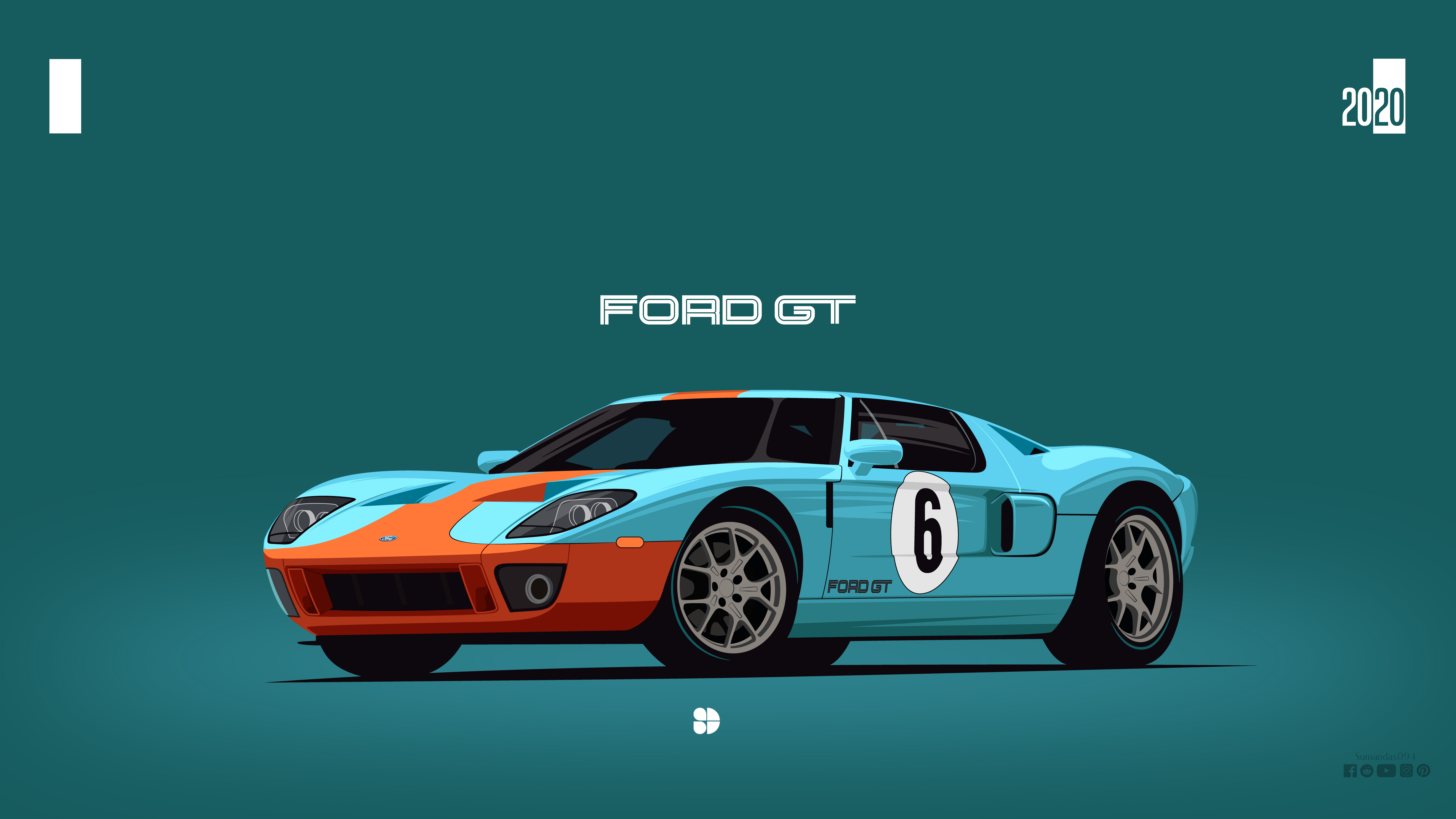 Ford Gt40 Lightweight Race Car Wallpapers