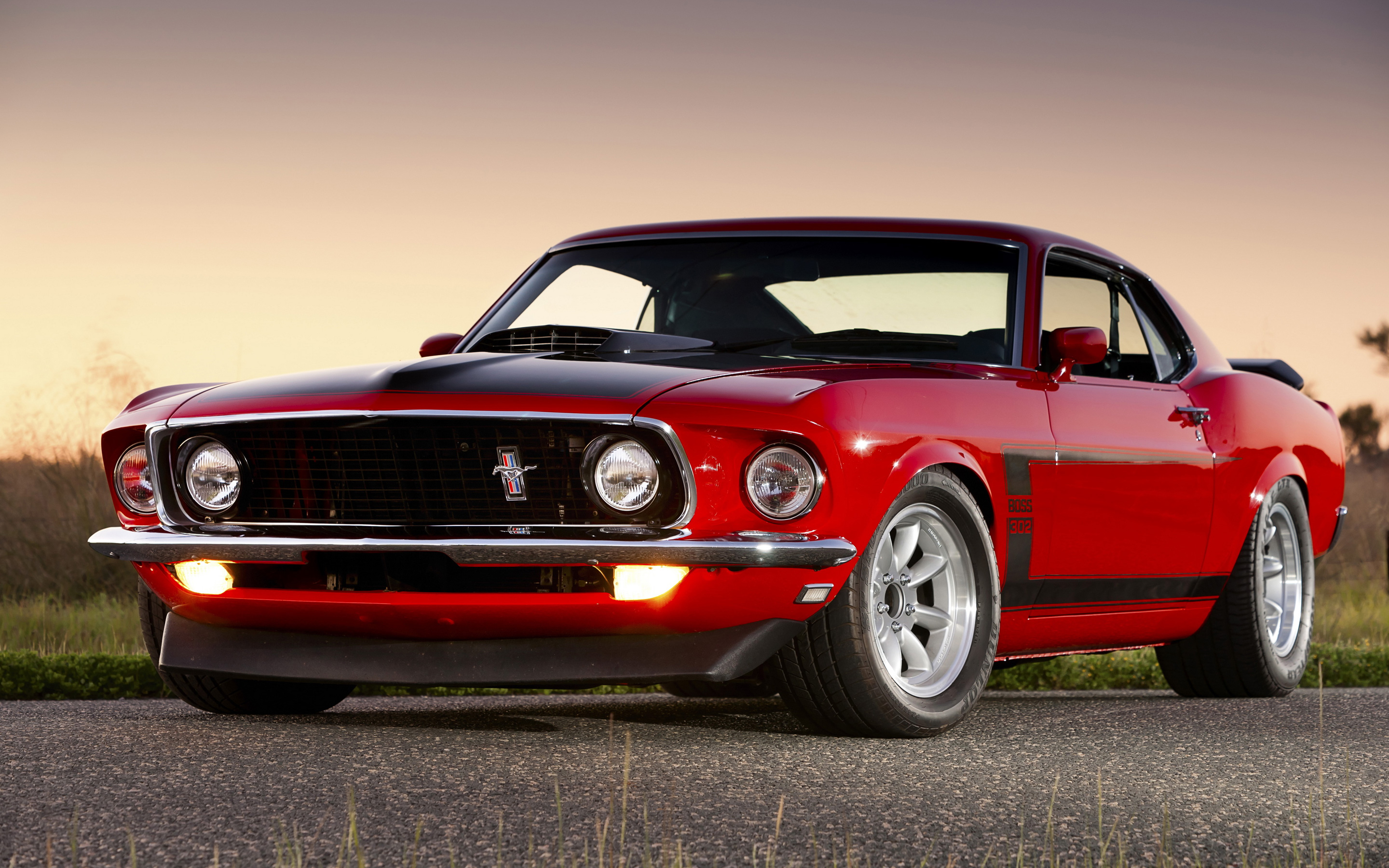 Ford Mustang Boss 302 Red Muscle Car Wallpapers