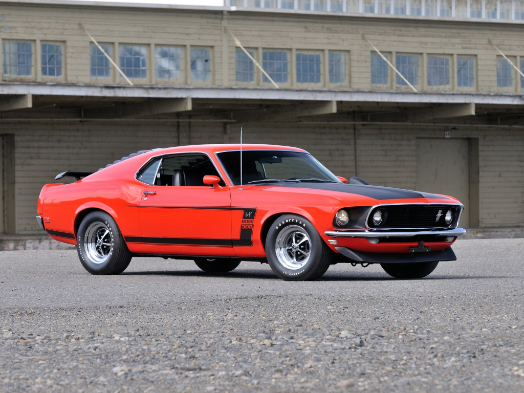 Ford Mustang Boss 302 Red Muscle Car Wallpapers