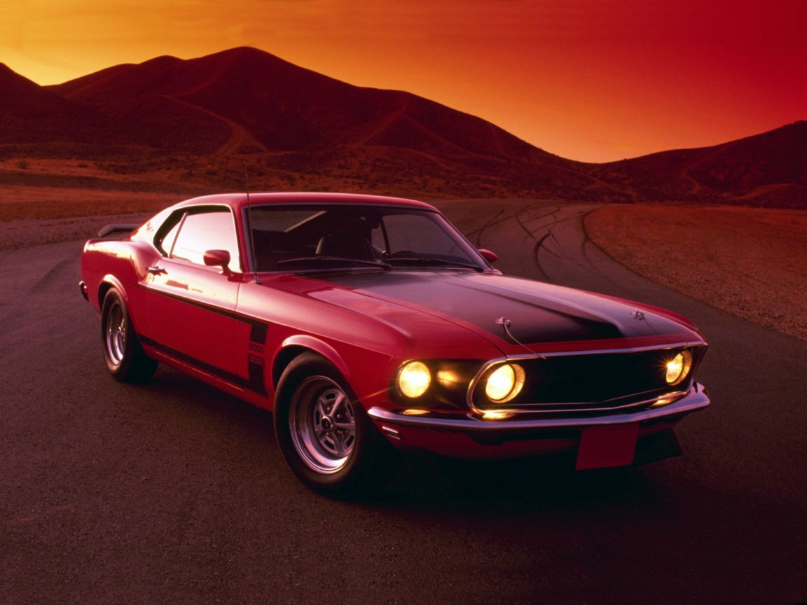 Ford Mustang Boss 302 Red Muscle Car Wallpapers