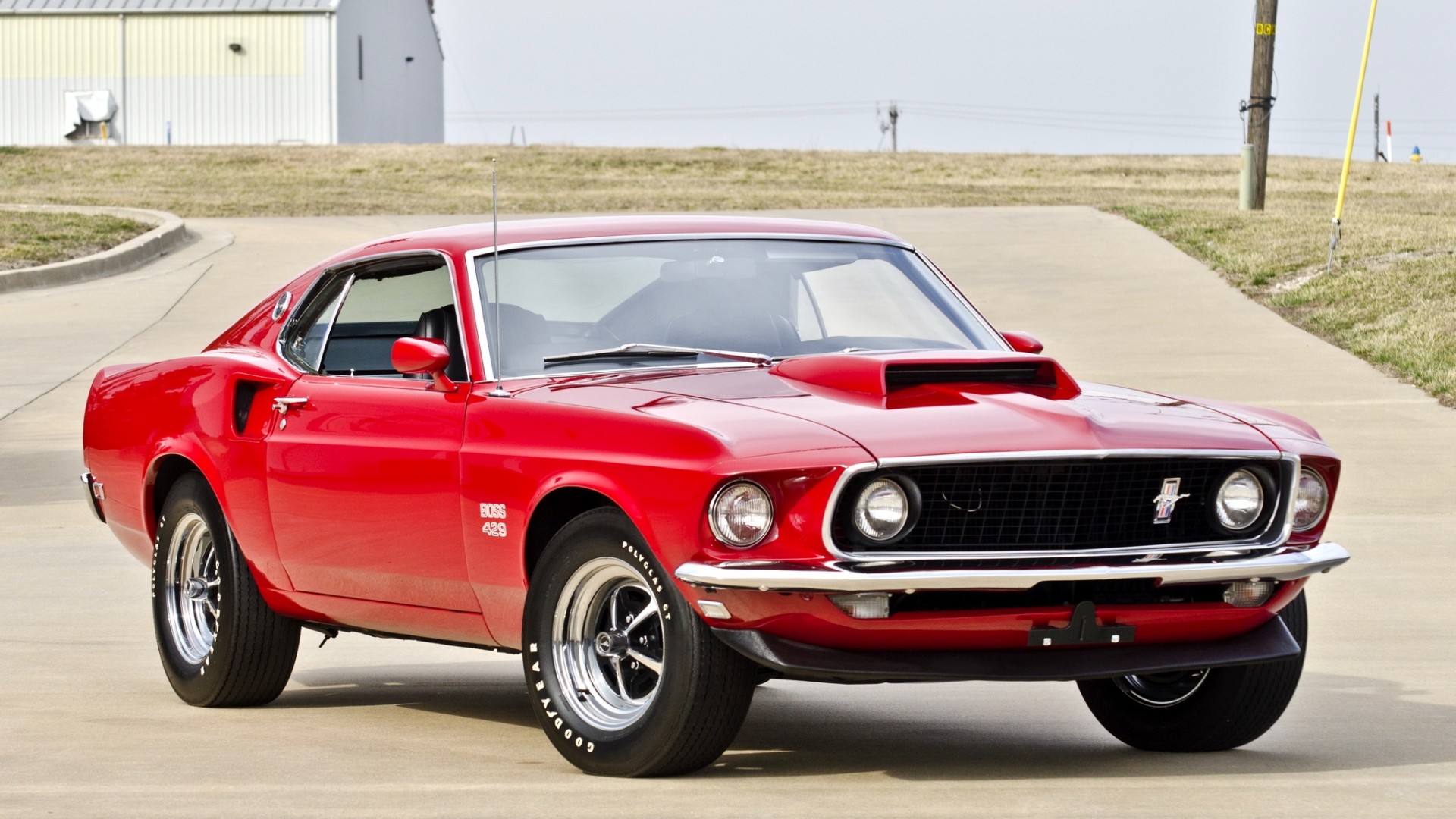 Ford Mustang Boss 302 Red Muscle Car Wallpapers