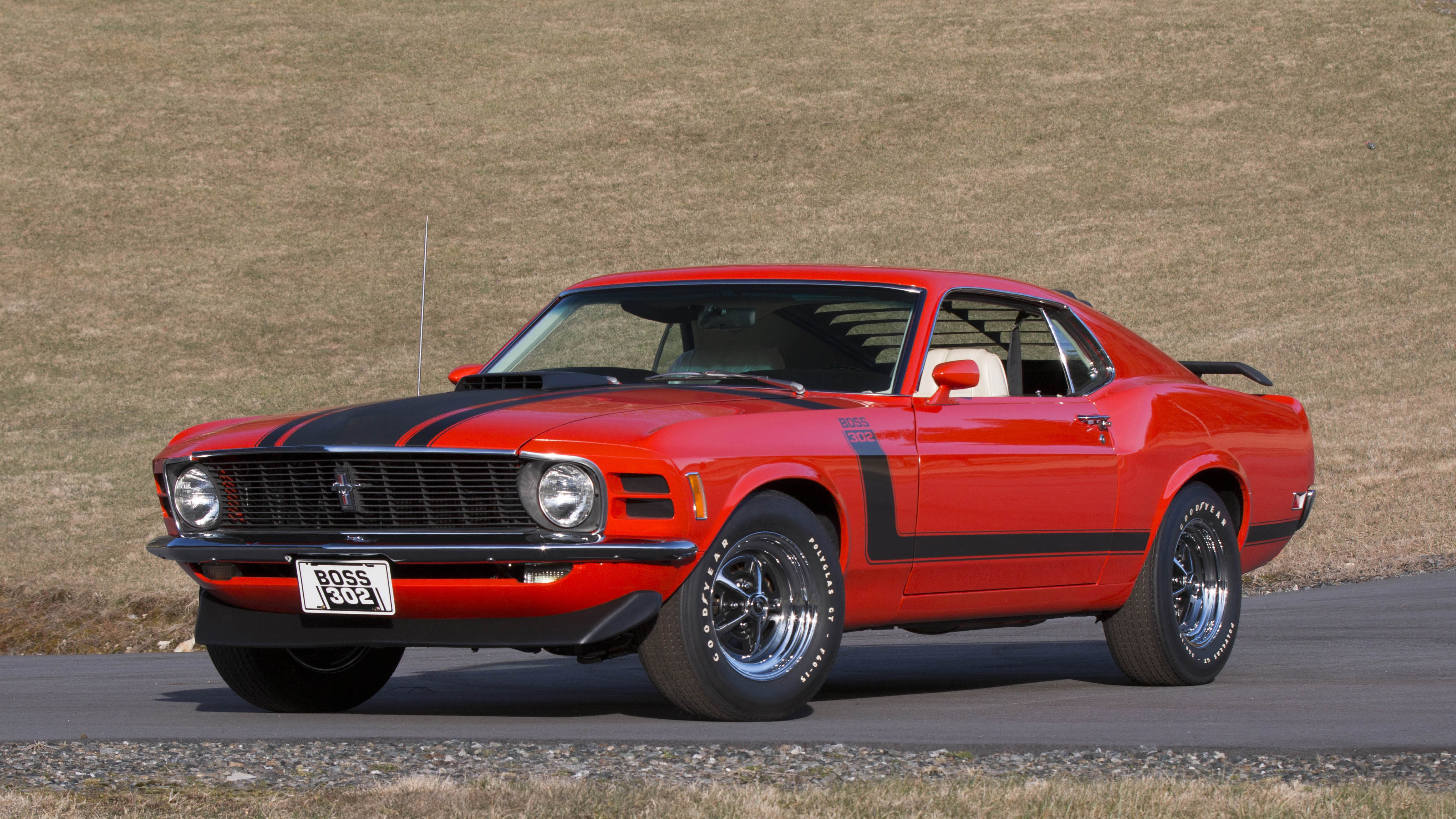 Ford Mustang Boss 302 Red Muscle Car Wallpapers