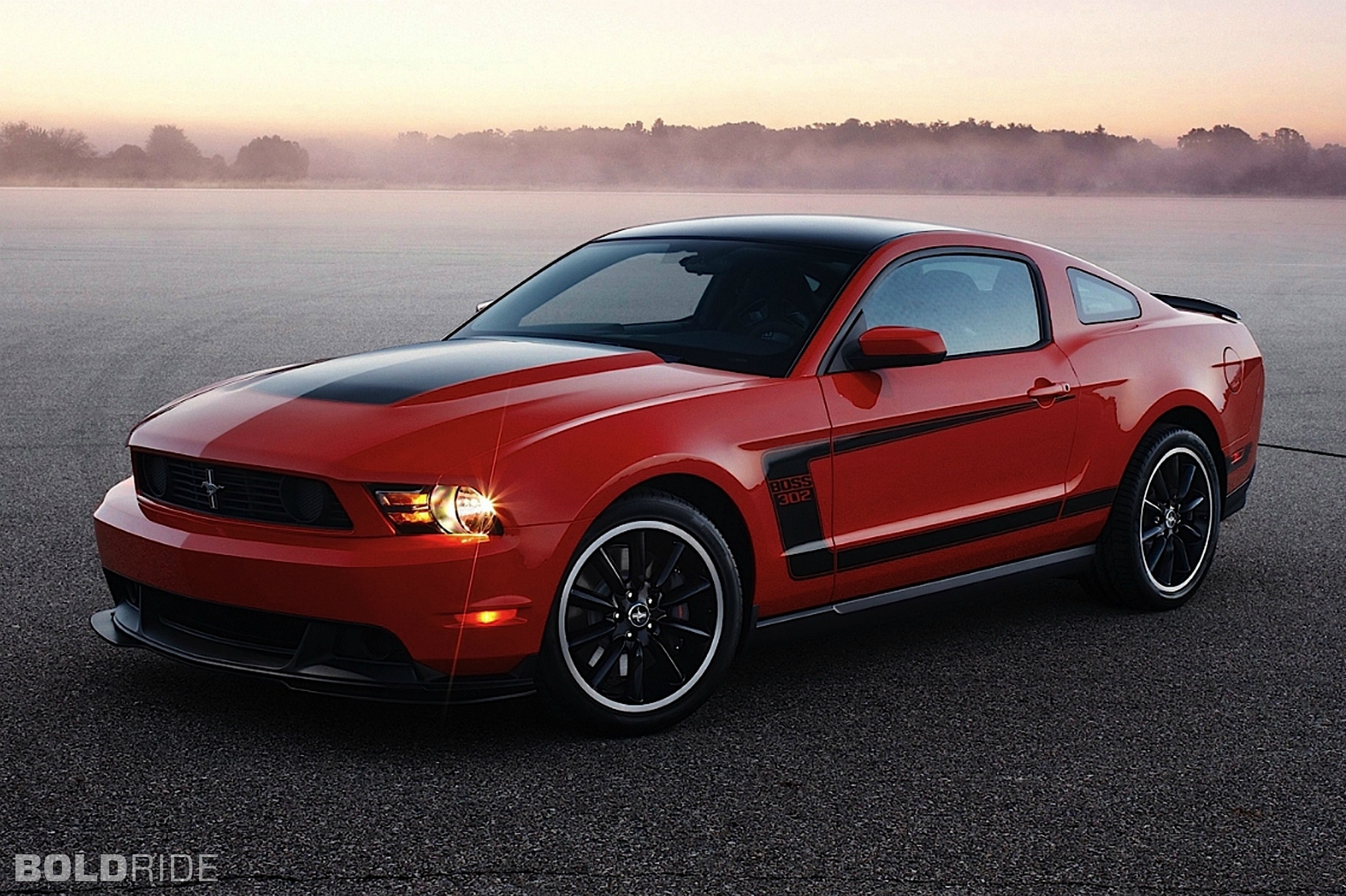 Ford Mustang Boss 302 Red Muscle Car Wallpapers