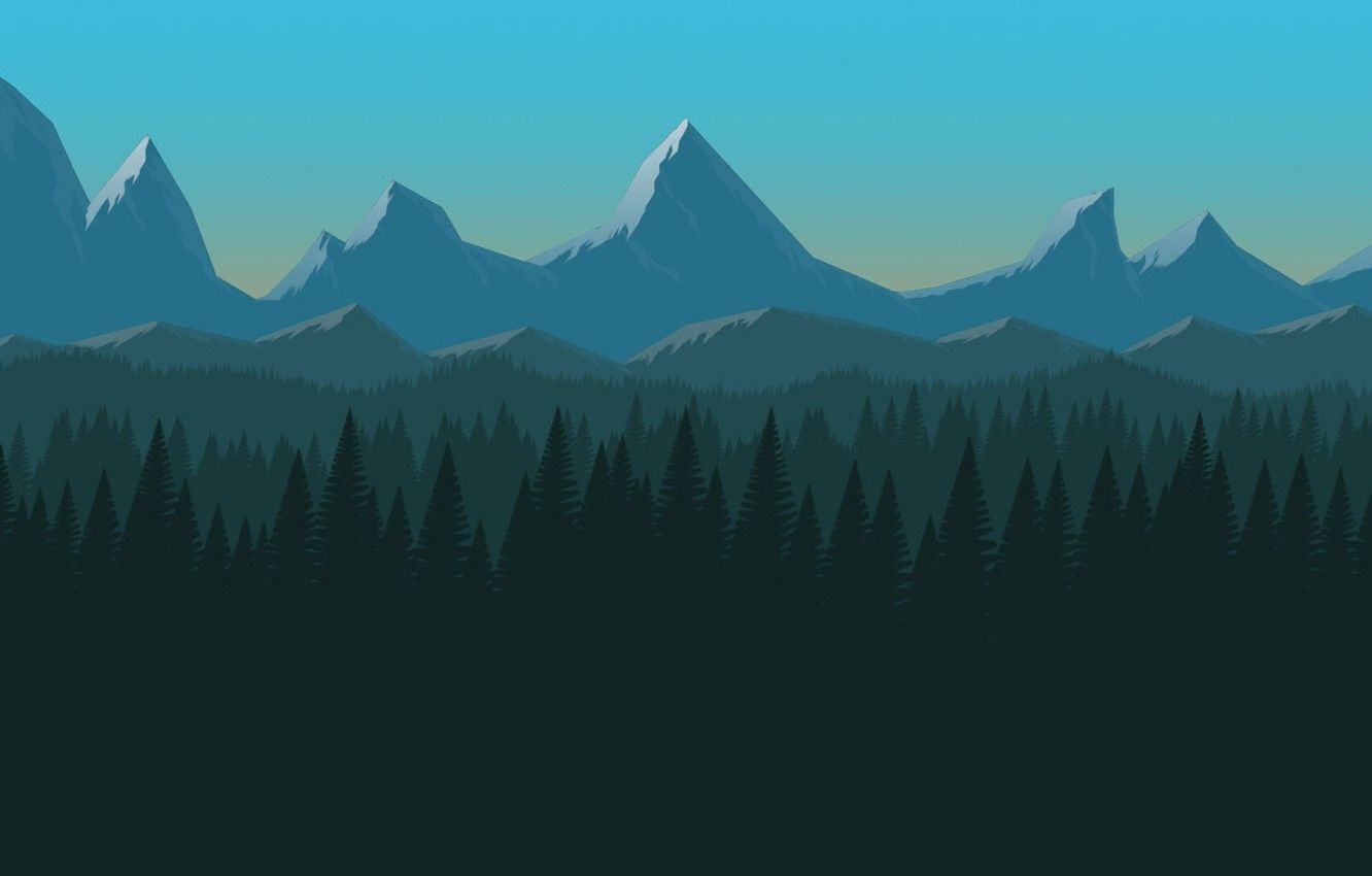 Forest Minimal Mountain Landscape Wallpapers