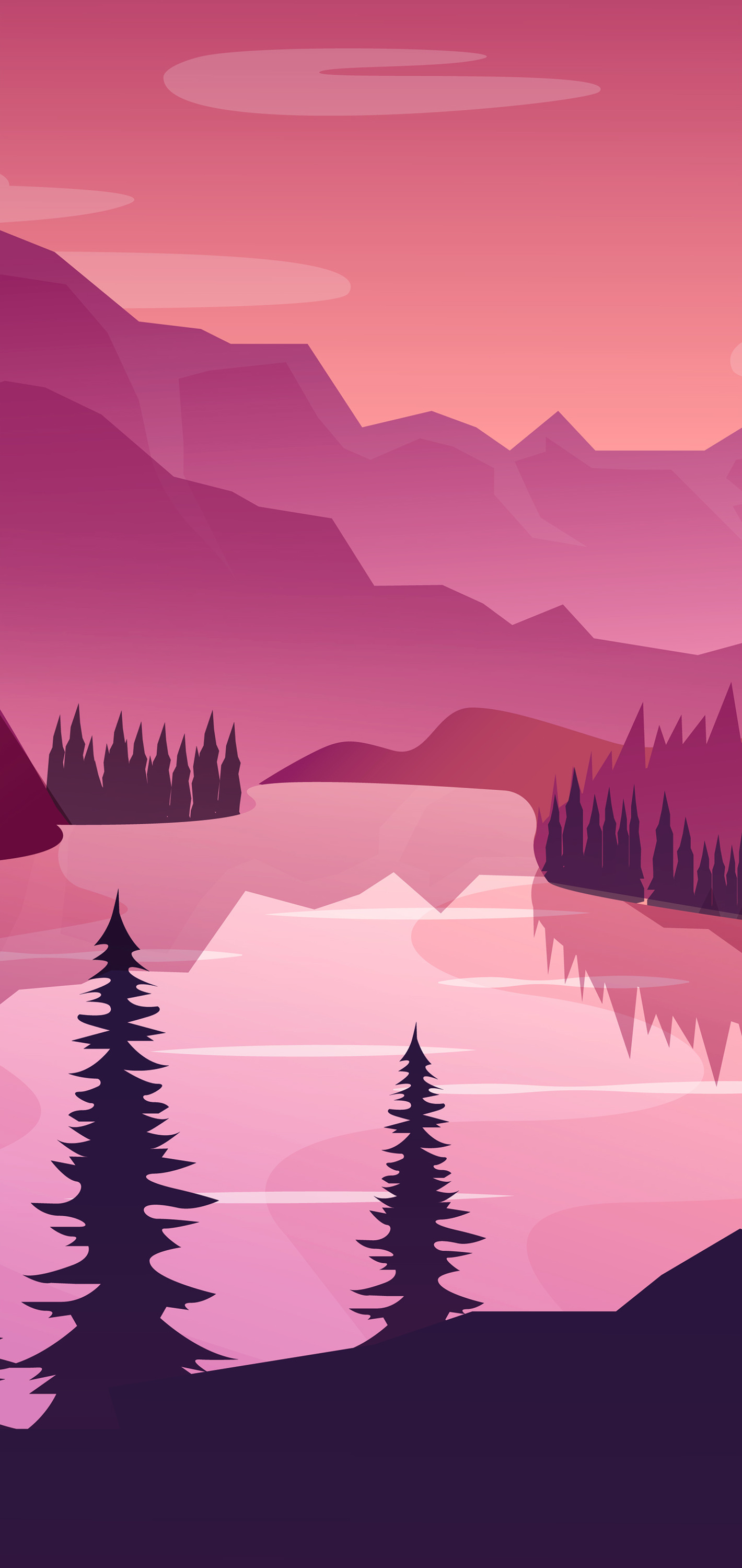 Forest Minimal Paint Artwork Wallpapers