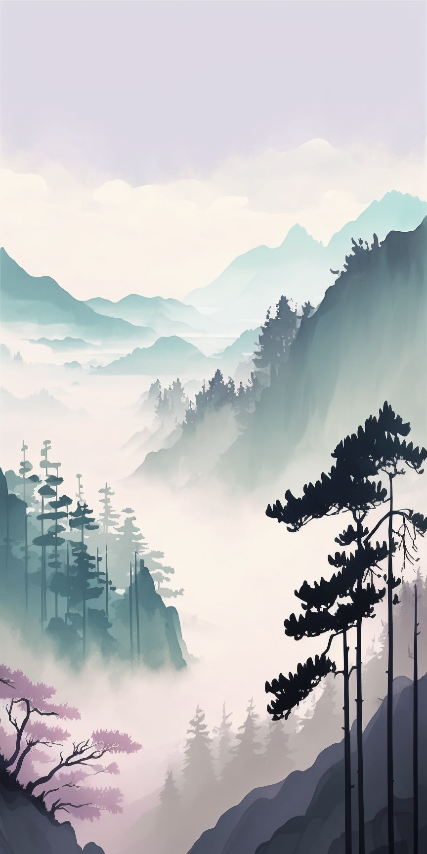 Forest Minimal Paint Artwork Wallpapers