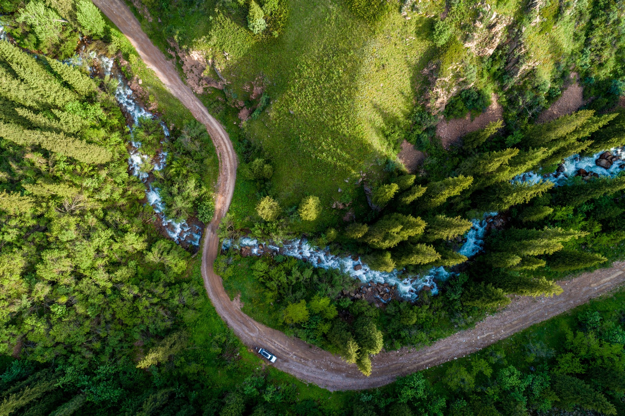 Forest Road Photography Aerial 4K Wallpapers