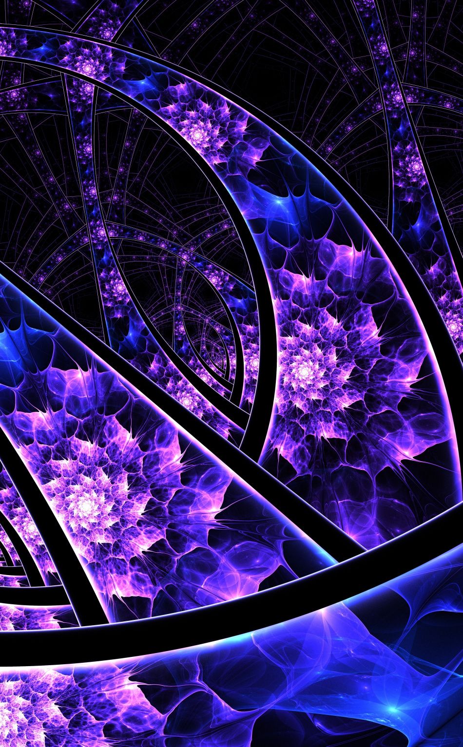 Fractal Patterns Dark Stars Wallpapers