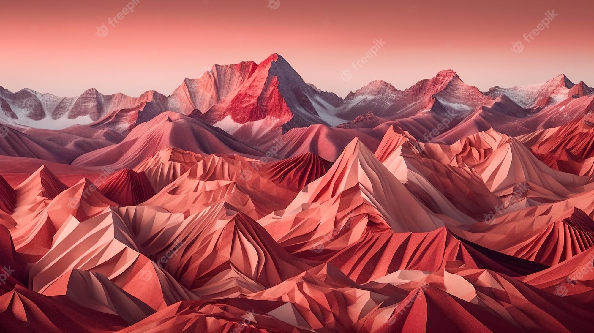 Fractal Red Mountains Wallpapers