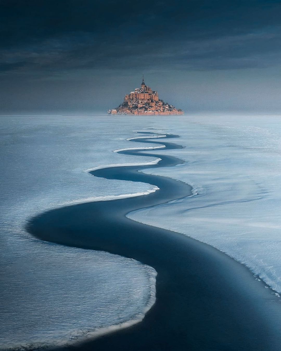 France Landscape Mont Saint-Michel Snow Wallpapers