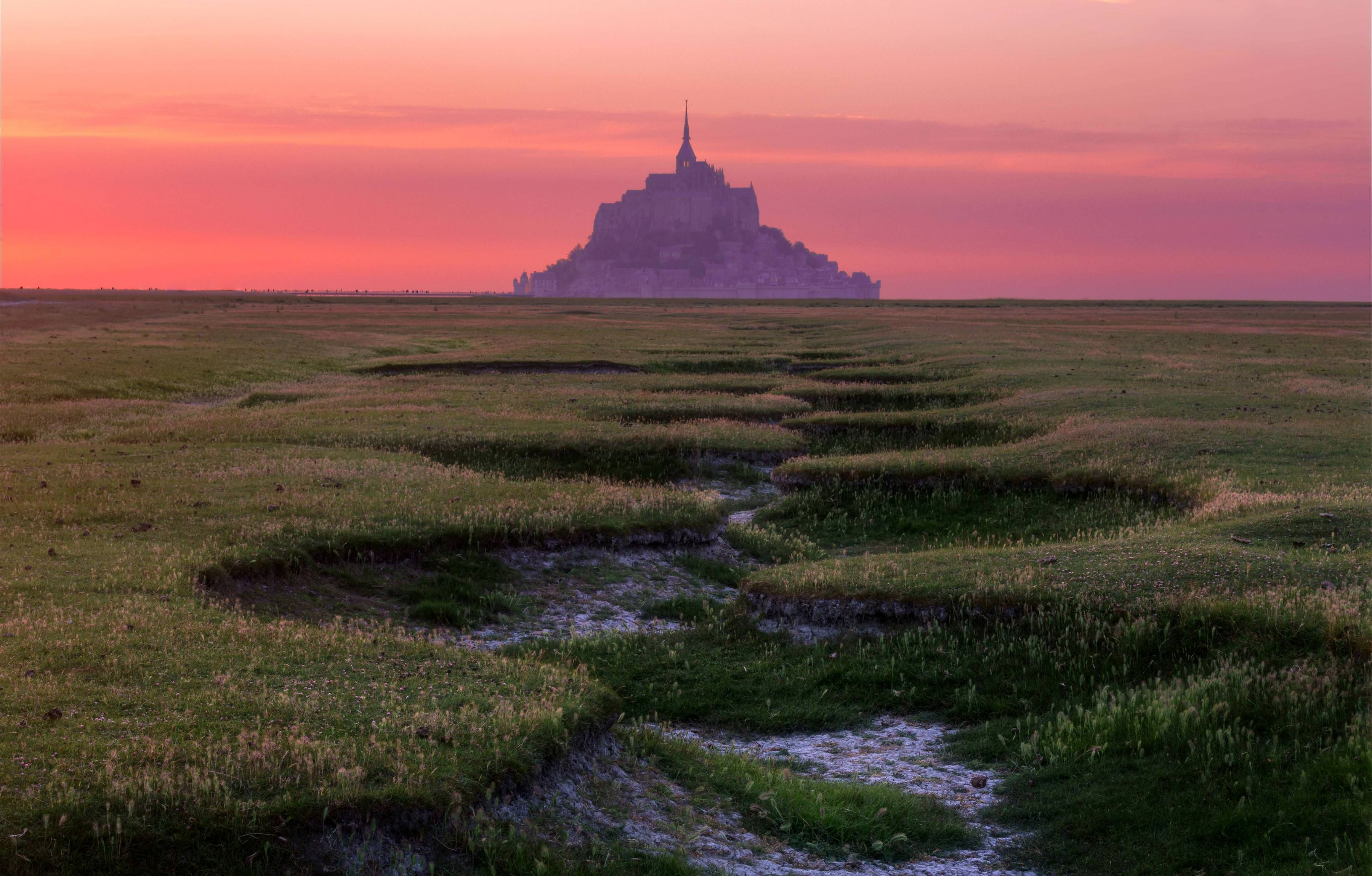 France Landscape Mont Saint-Michel Snow Wallpapers