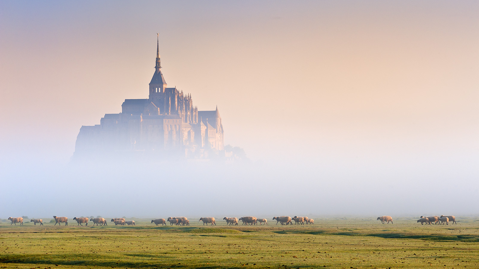 France Landscape Mont Saint-Michel Snow Wallpapers