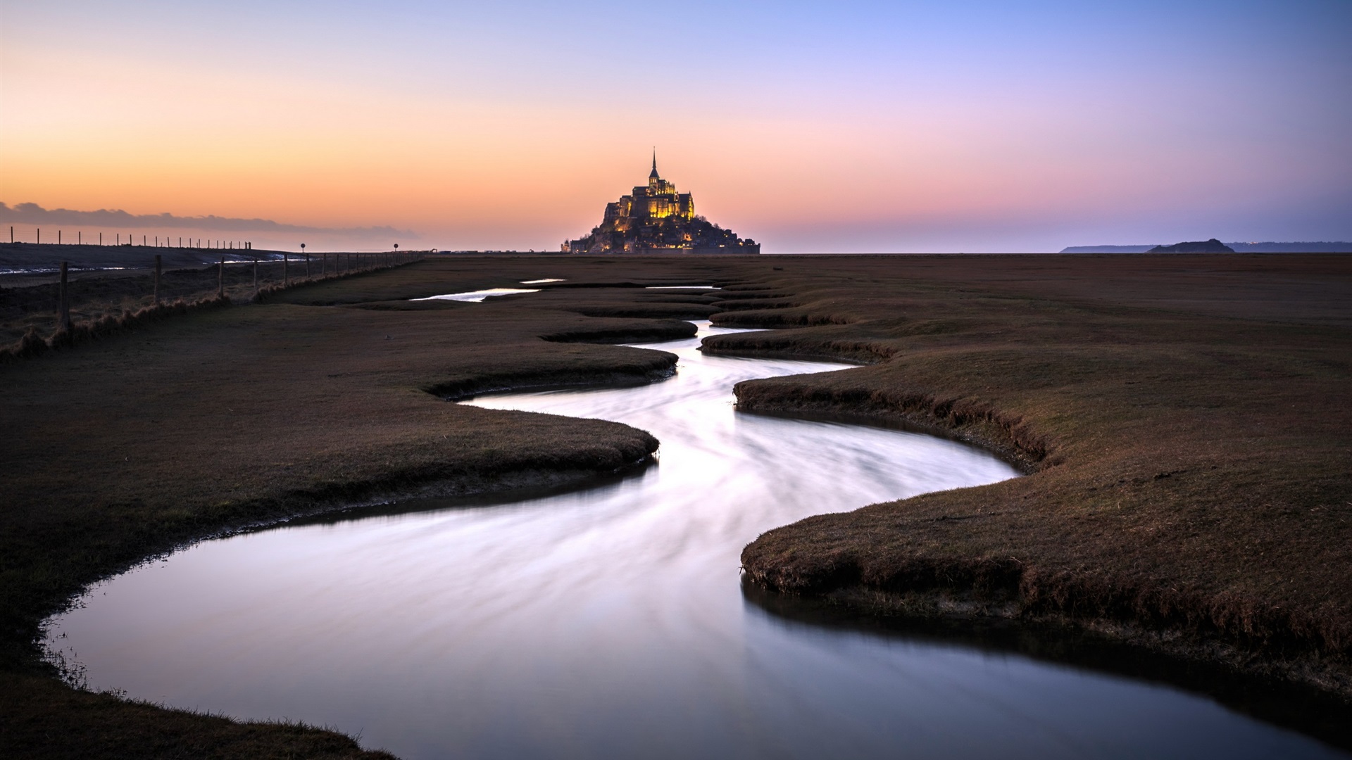 France Landscape Mont Saint-Michel Snow Wallpapers