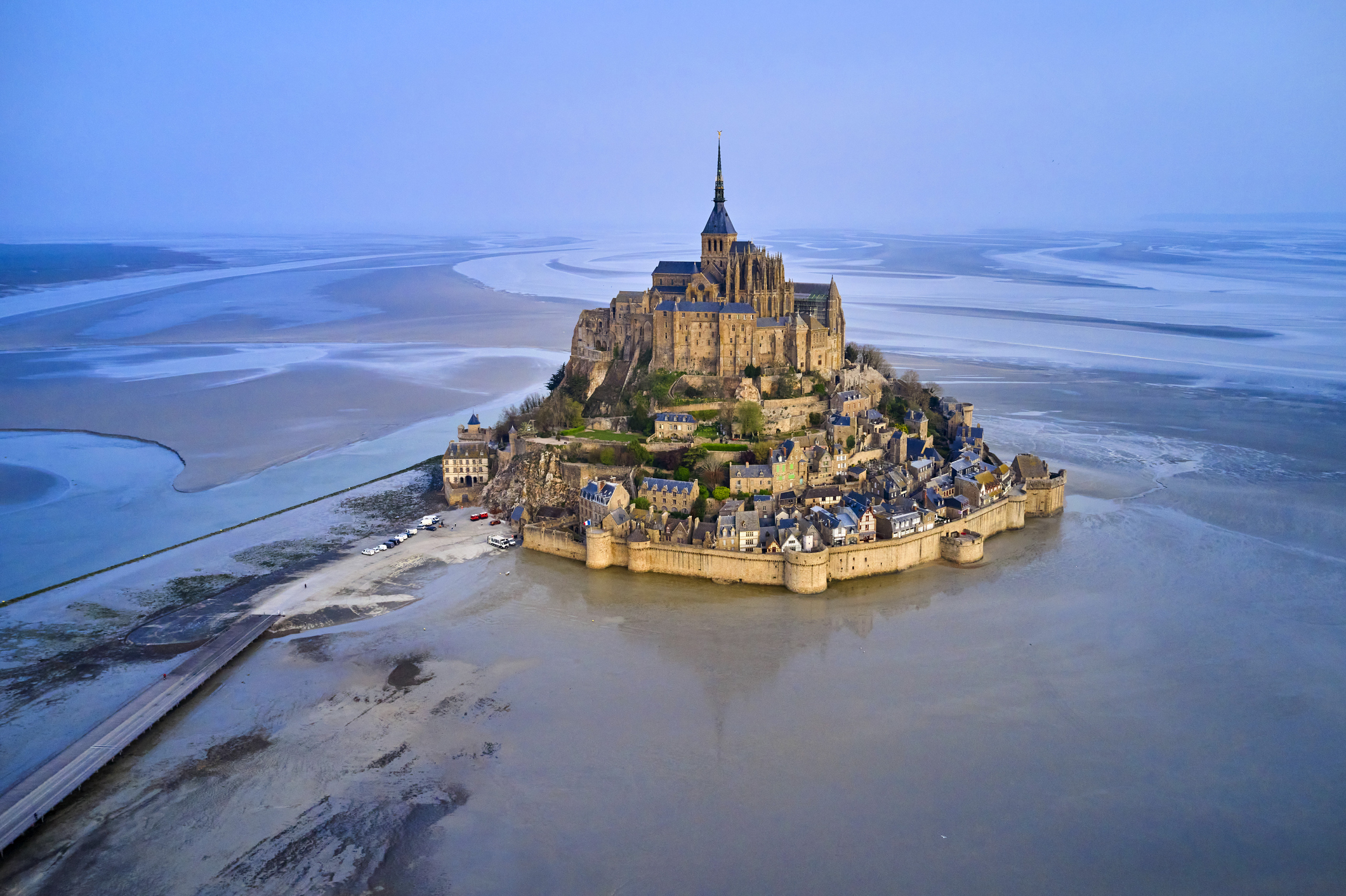 France Landscape Mont Saint-Michel Snow Wallpapers