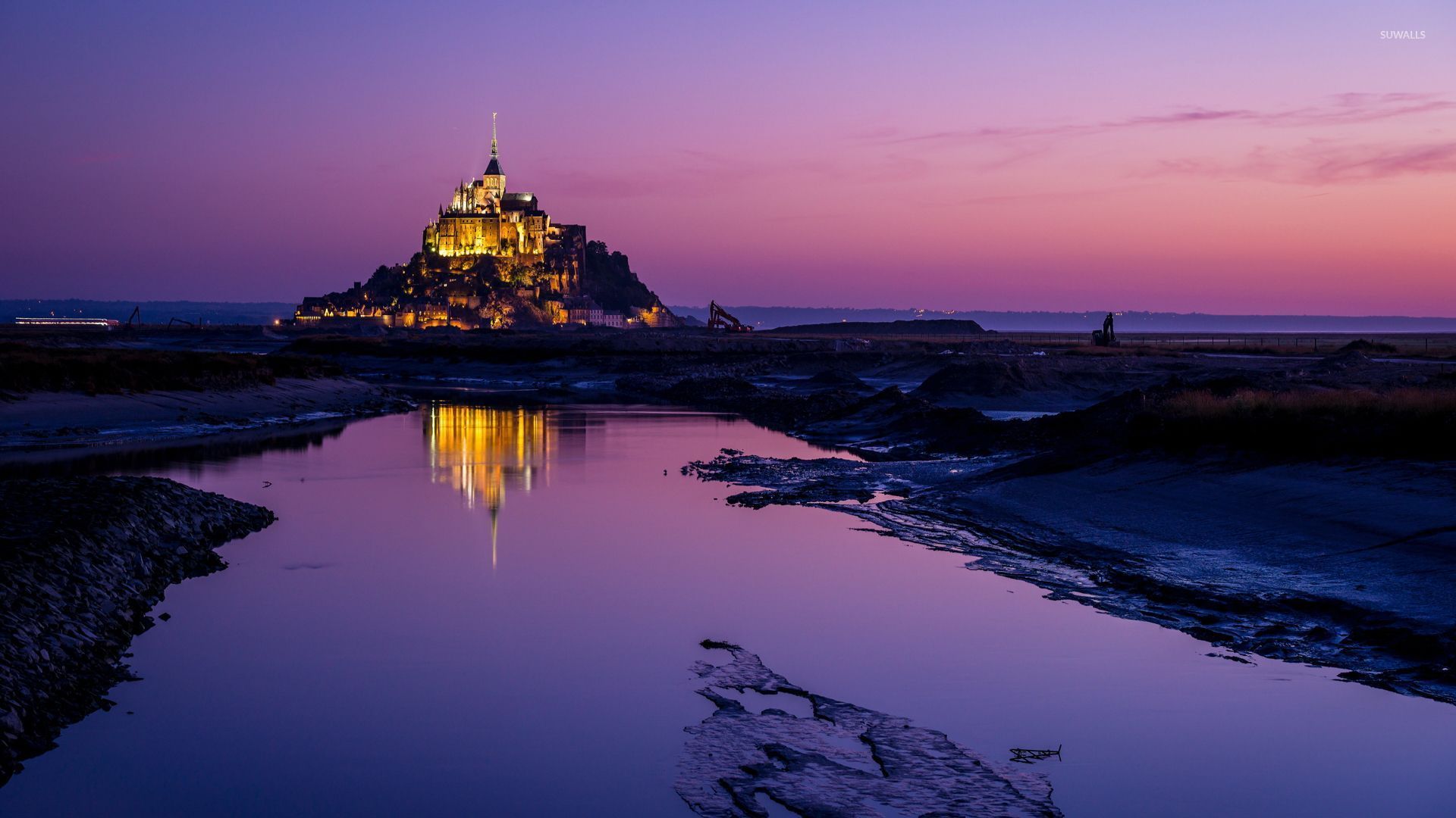 France Mont Saint Michel Sunset Wallpapers