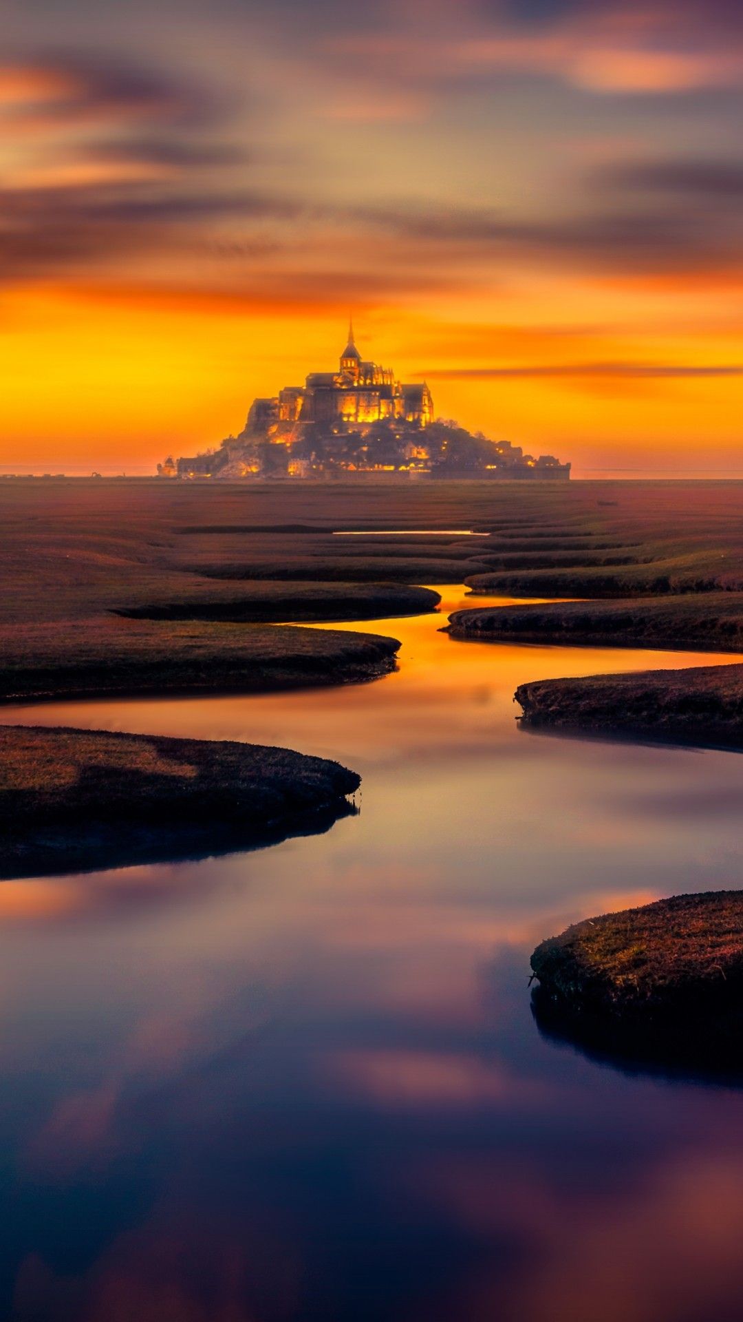 France Mont Saint Michel Sunset Wallpapers