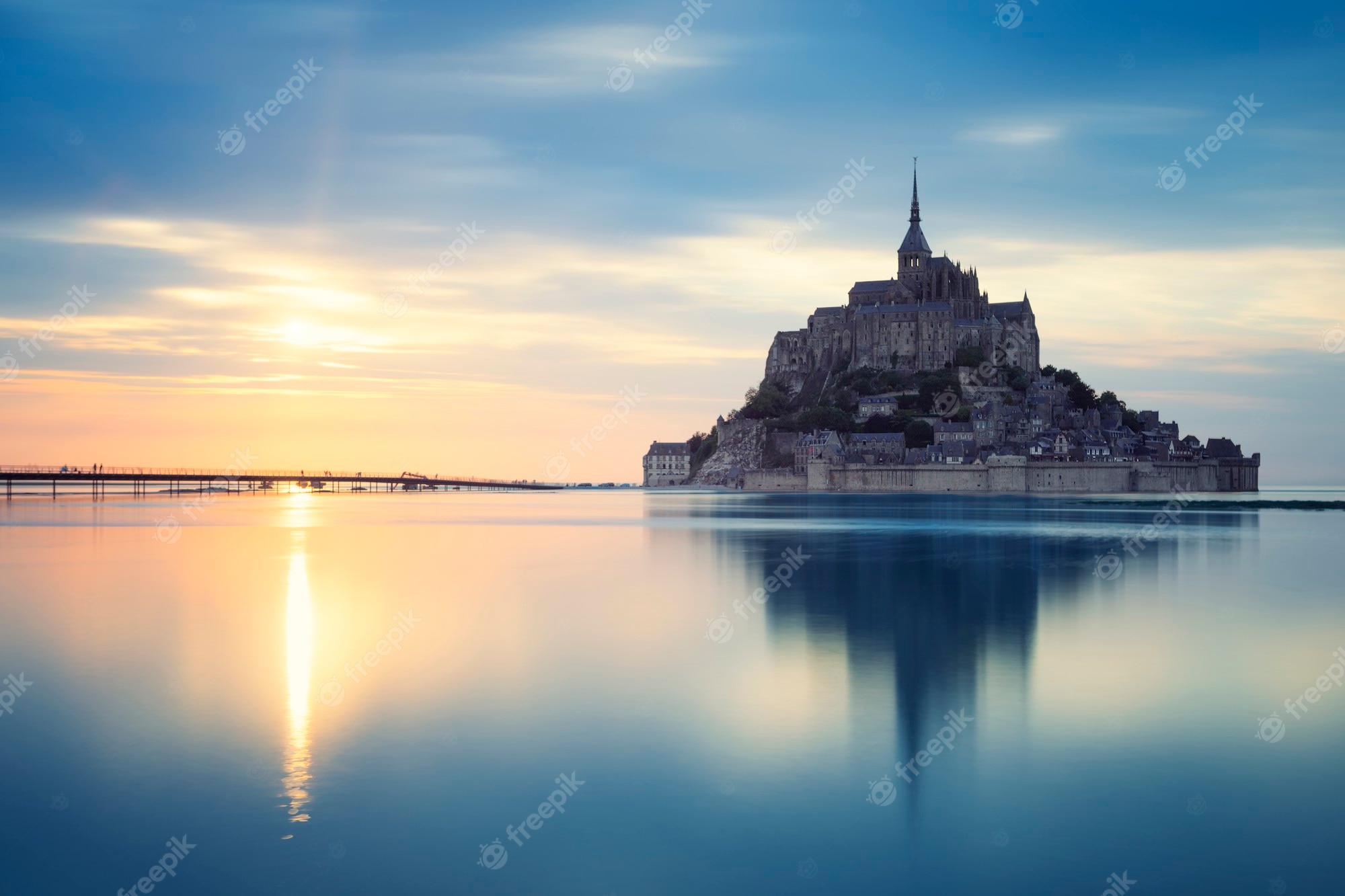 France Mont Saint Michel Sunset Wallpapers