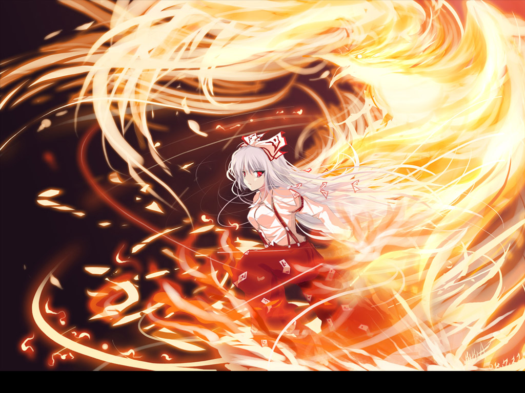 Fujiwara No Mokou 4K Art Wallpapers