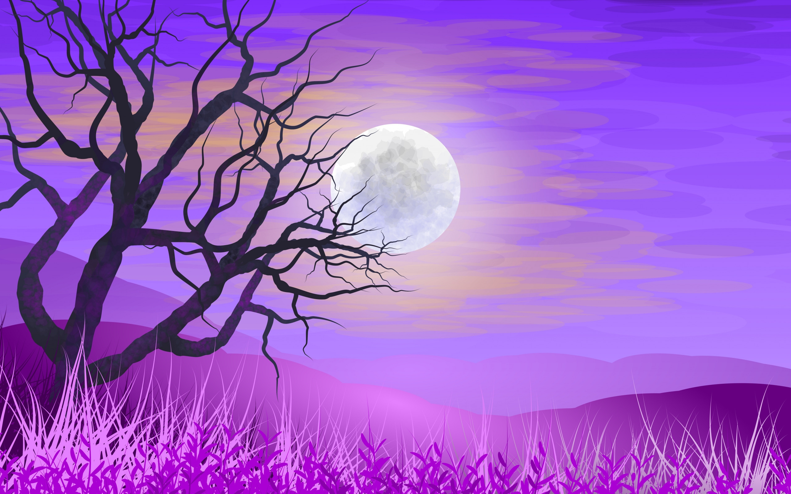 Full Moon Over Lakeside Cabin Wallpapers