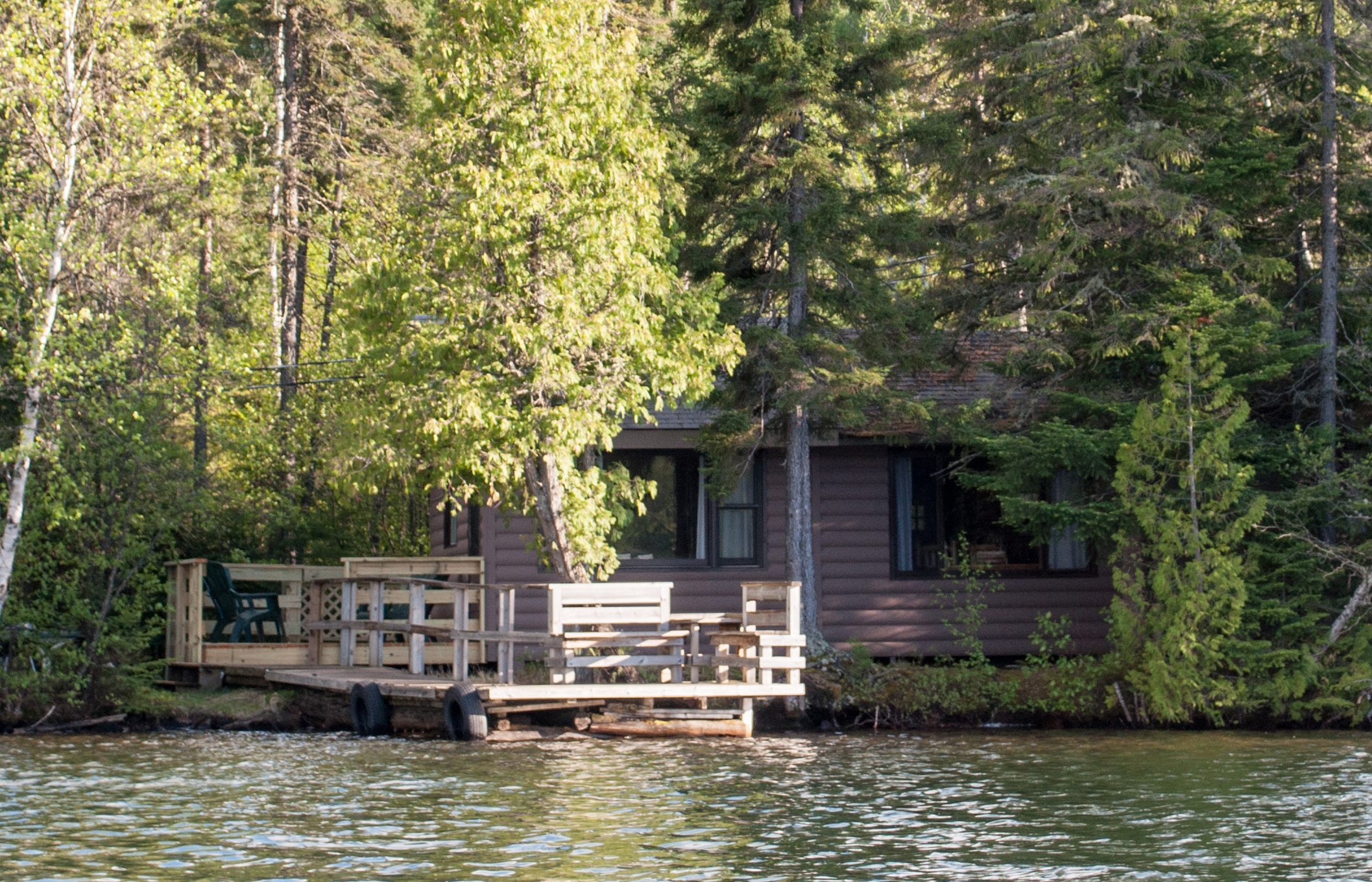 Full Moon Over Lakeside Cabin Wallpapers