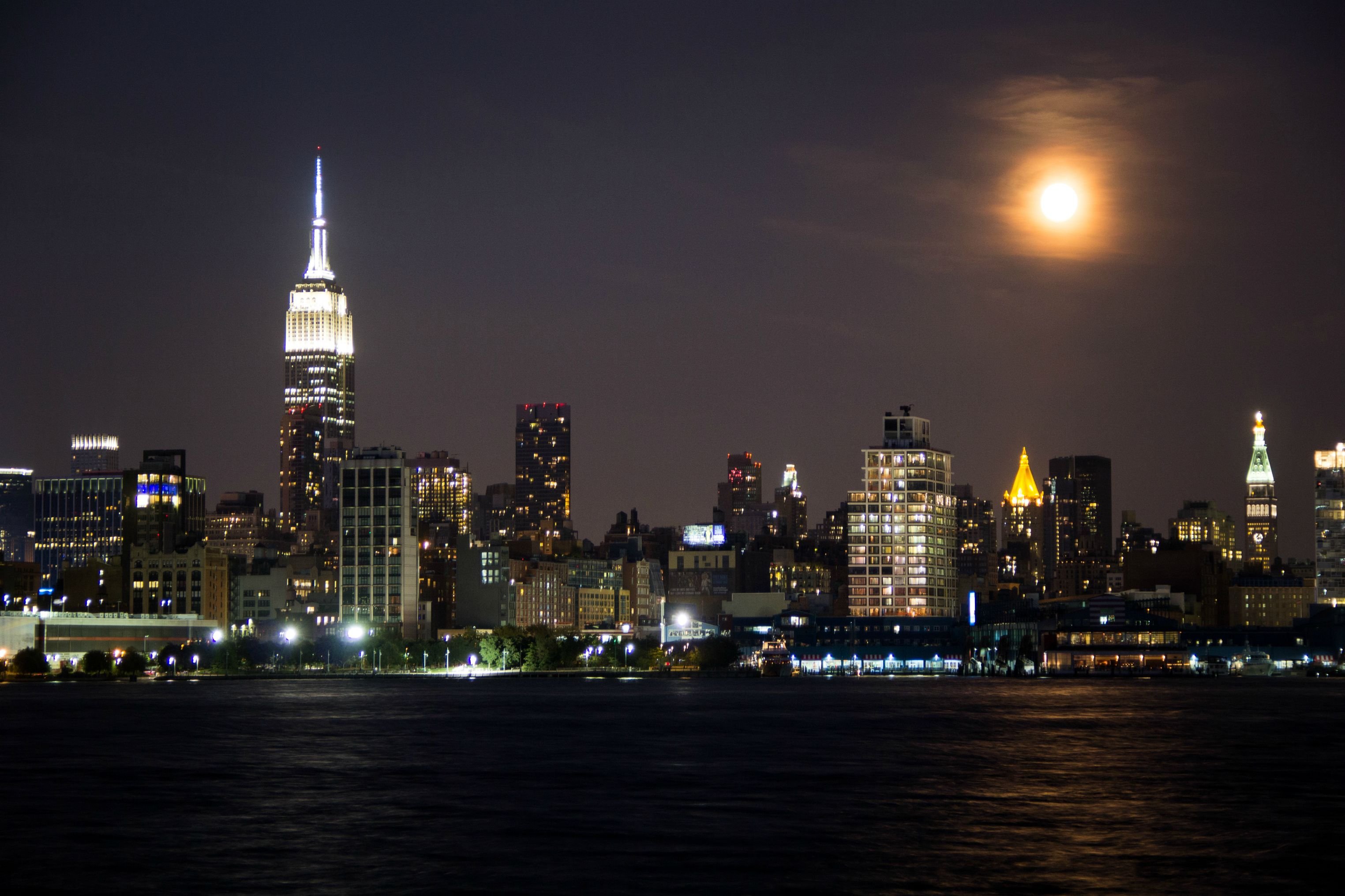 Full Moon Over Manhattan Wallpapers