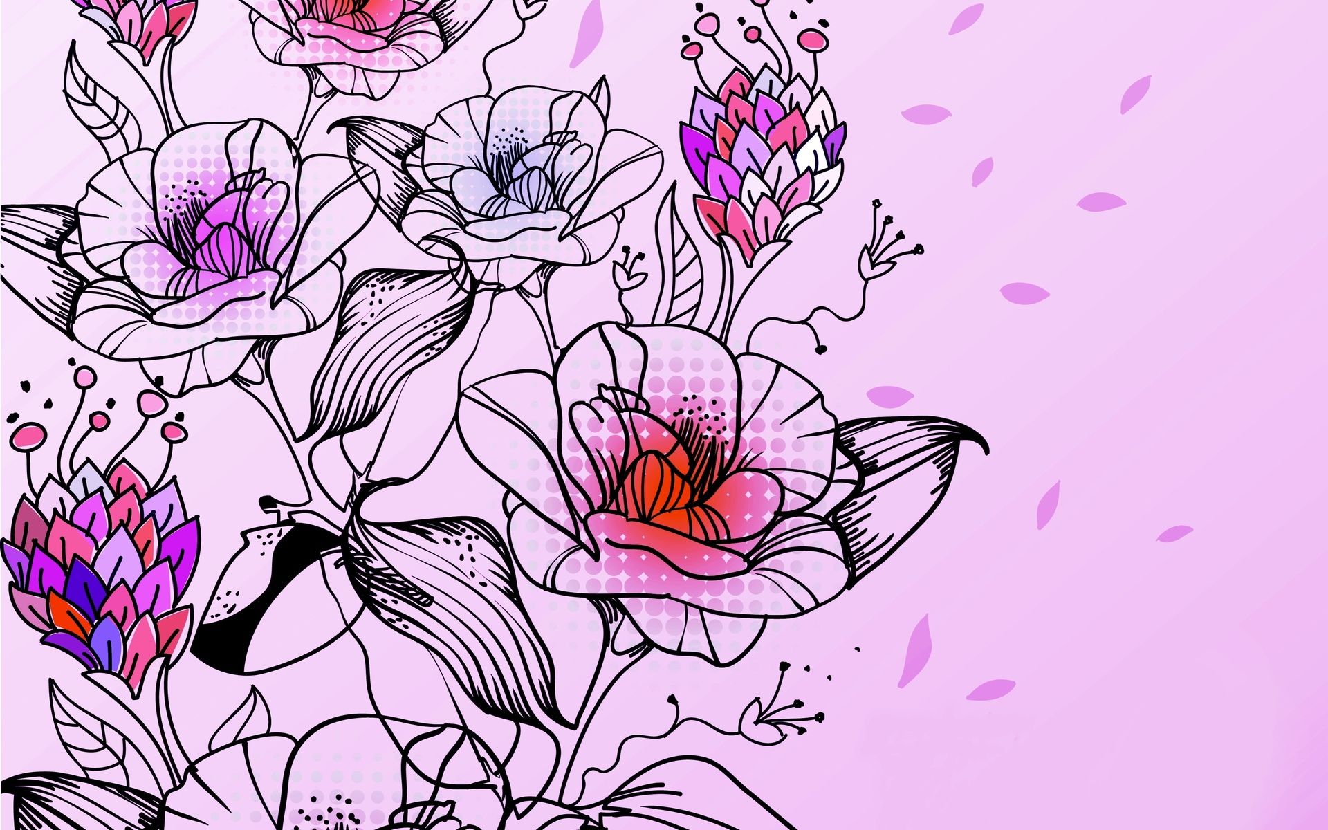 Fun Floral Artwork Wallpapers