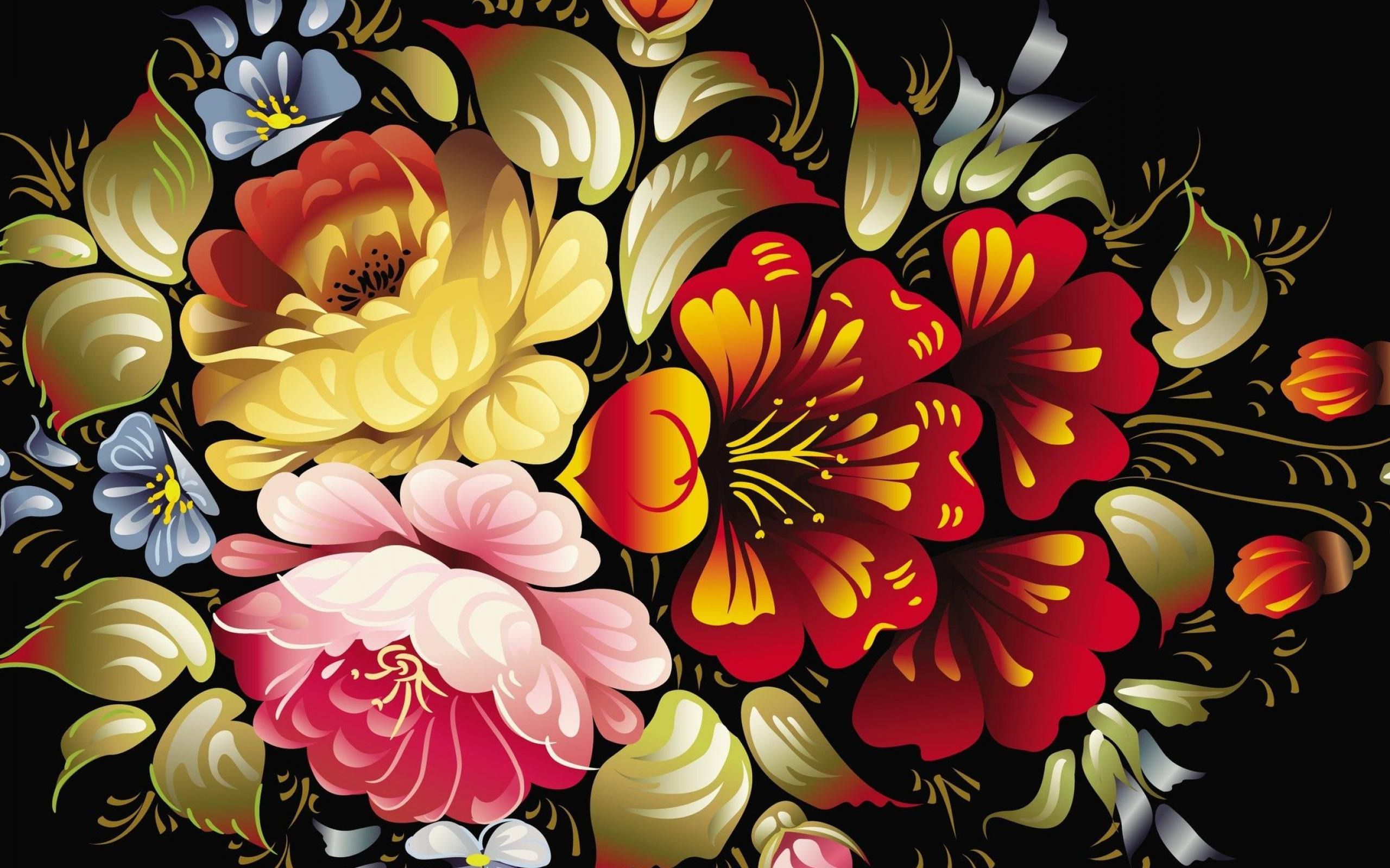 Fun Floral Artwork Wallpapers