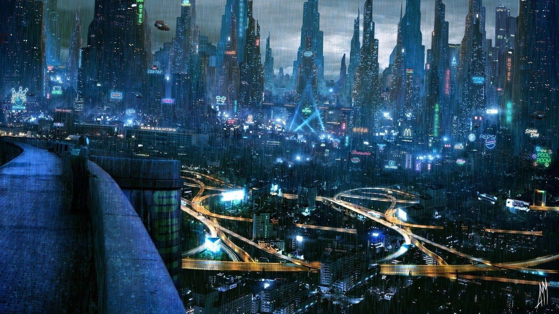 Futuristic City Streets Wallpapers