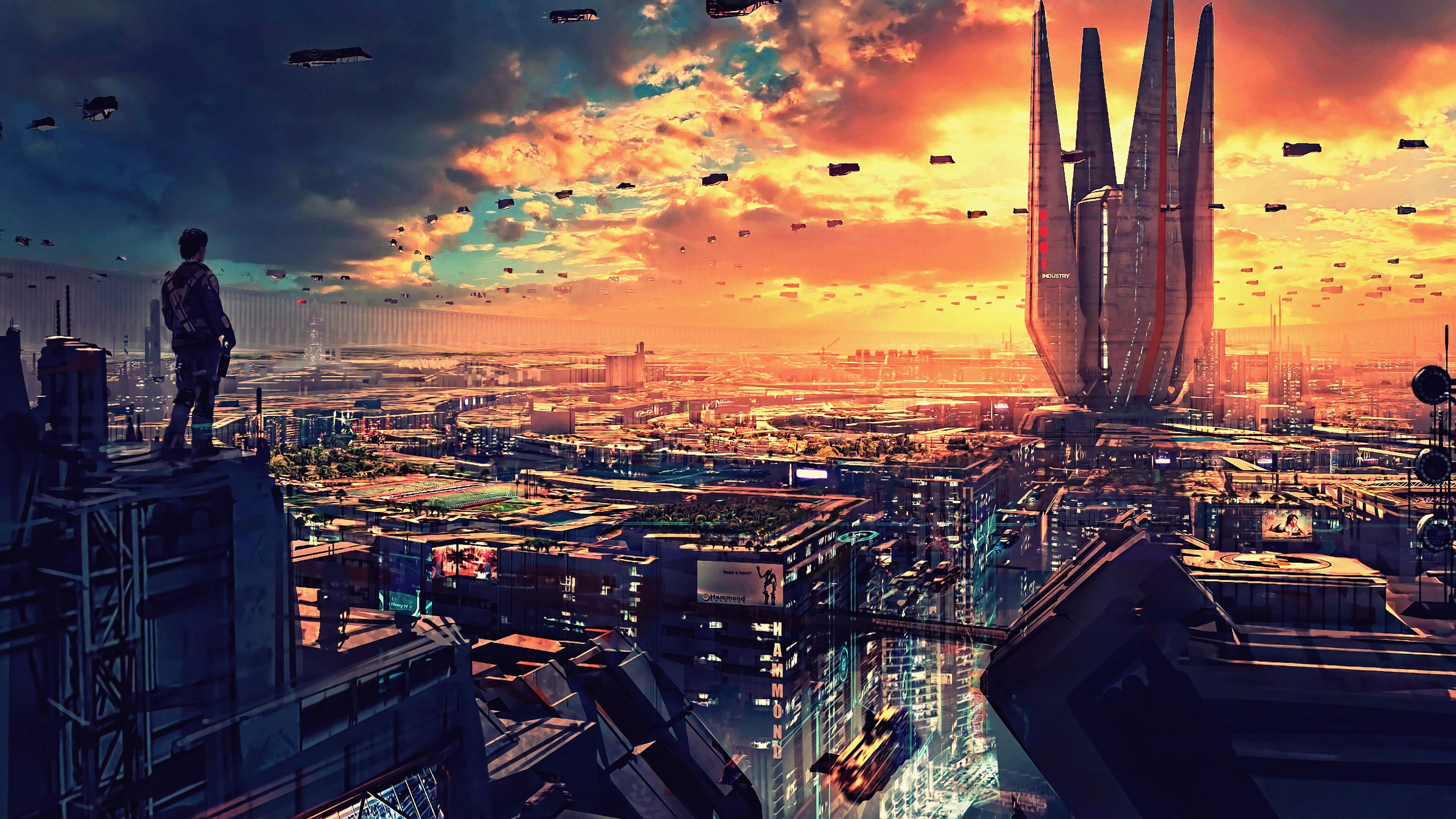 Futuristic Cityscape 4K Art Wallpapers