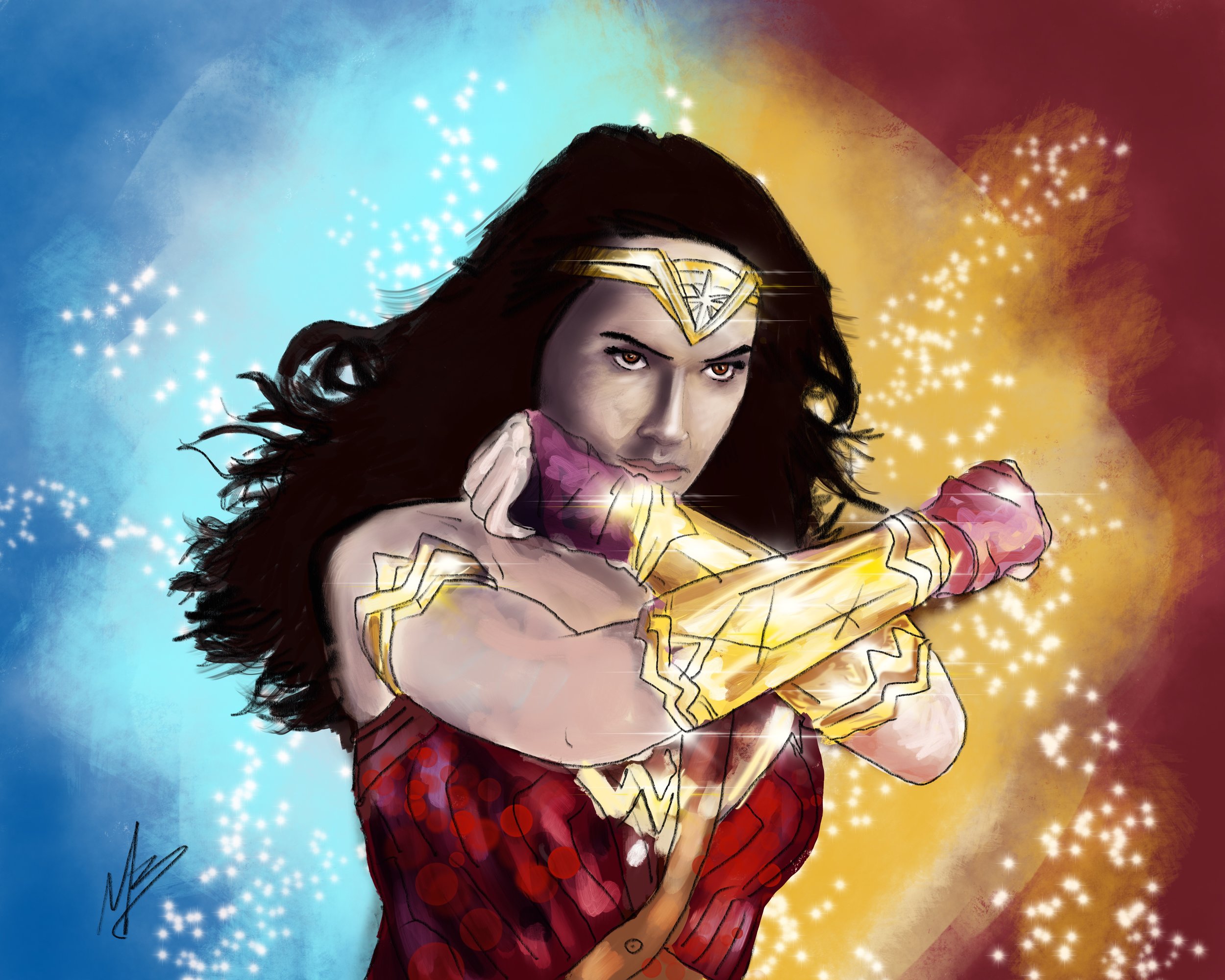 Gal Gadot Wonder Woman Digital Draw Wallpapers