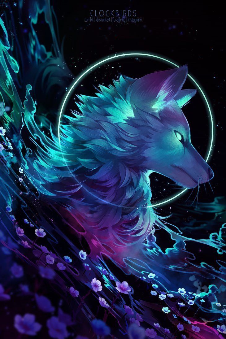 Galaxy Cute Wolf Drawings Wallpapers