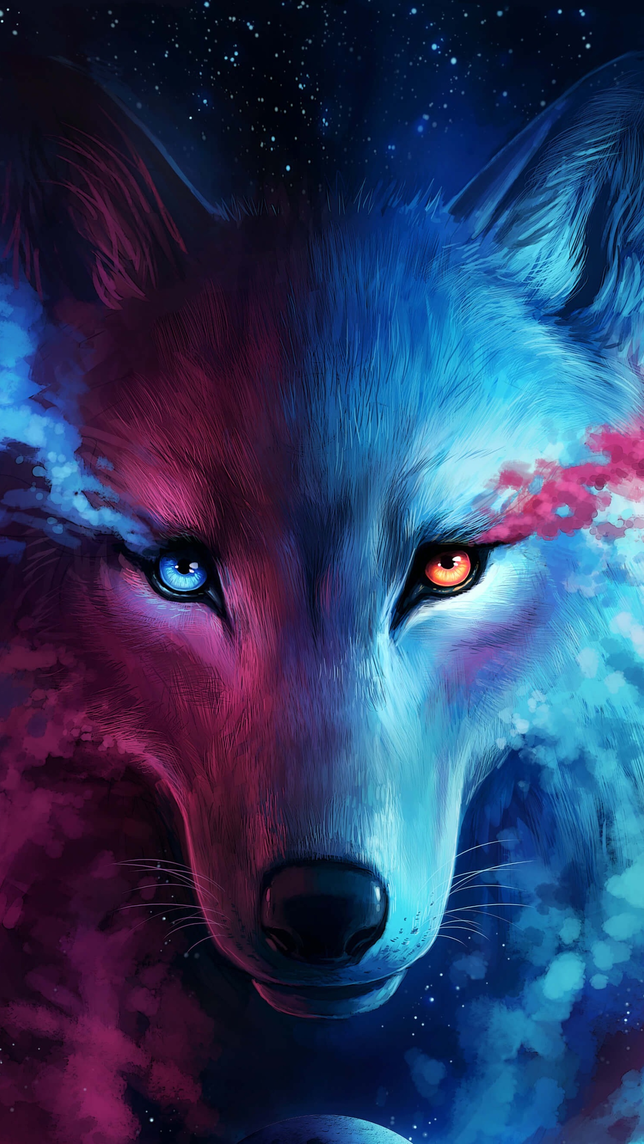 Galaxy Cute Wolf Drawings Wallpapers