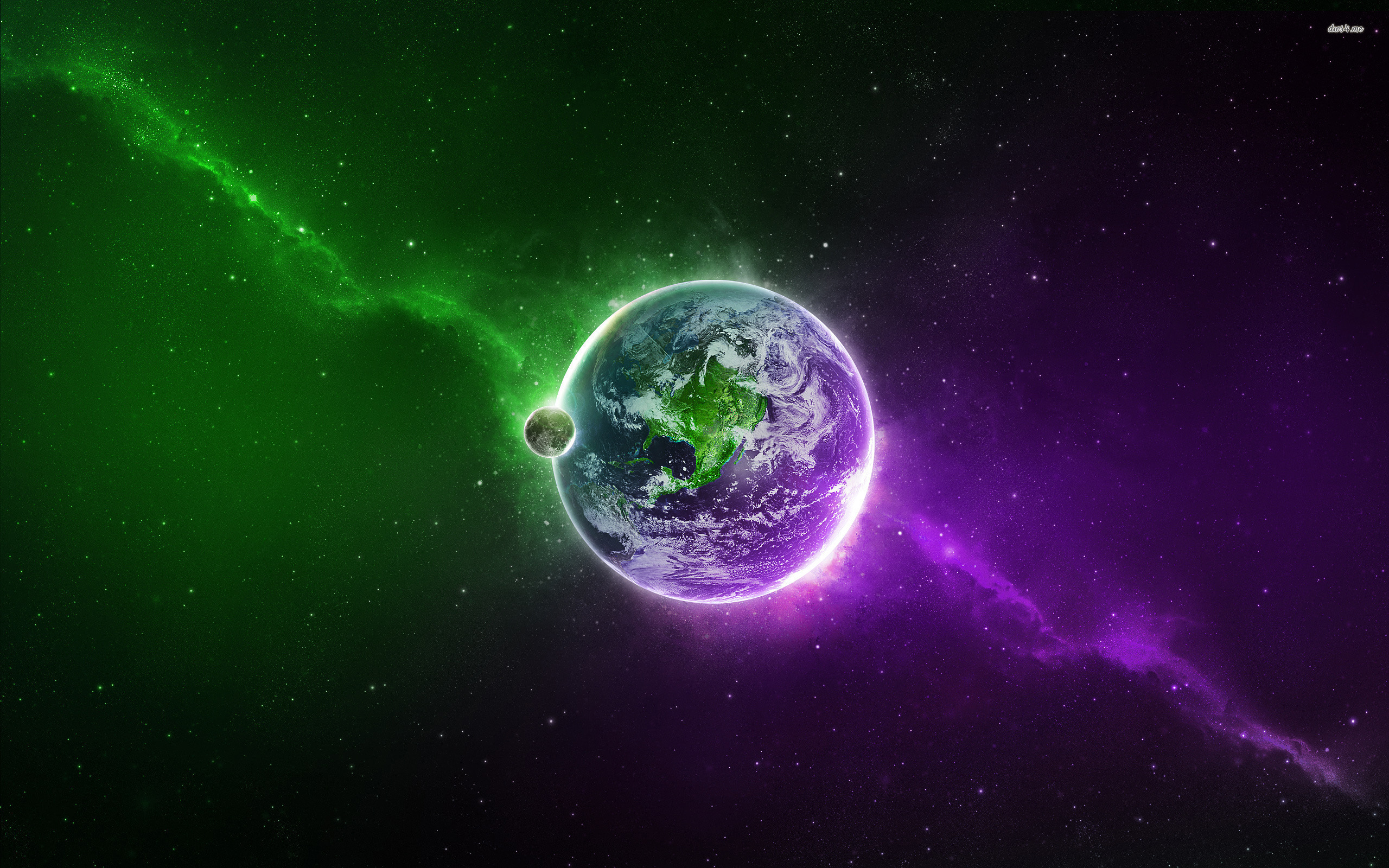 Galaxy Green Space Wallpapers