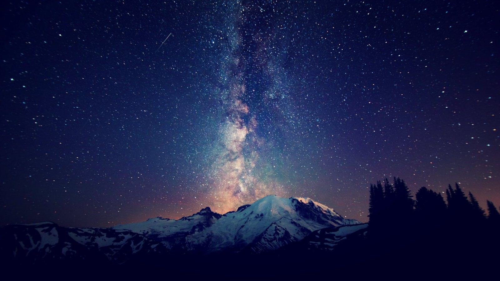 Galaxy Stars Over Mountain Wallpapers