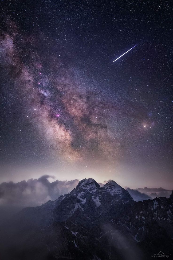 Galaxy Stars Over Mountain Wallpapers