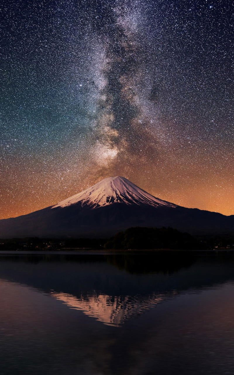 Galaxy Stars Over Mountain Wallpapers